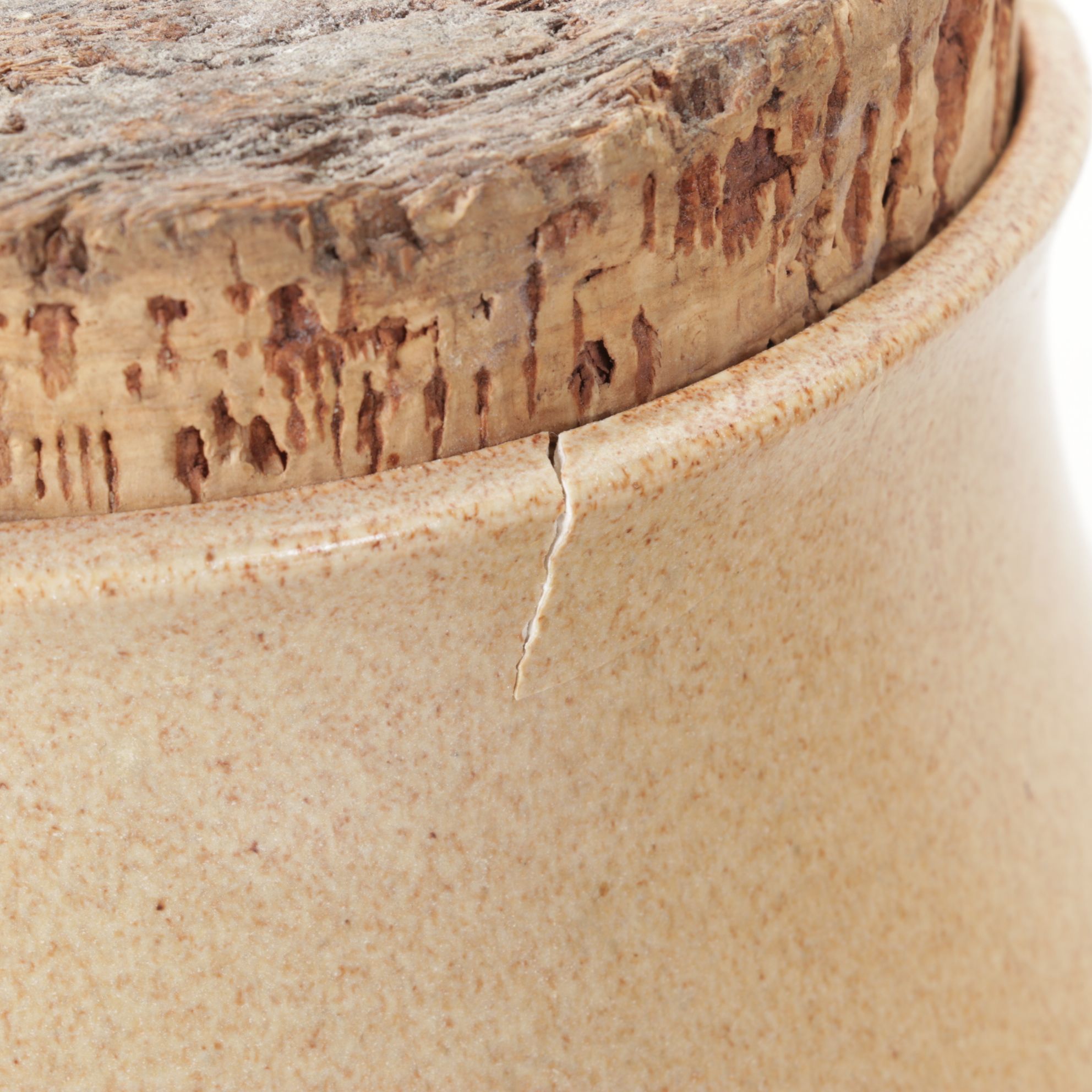 Wheel-Thrown Pottery Canister Set with Rustic Cork Stoppers, 1987