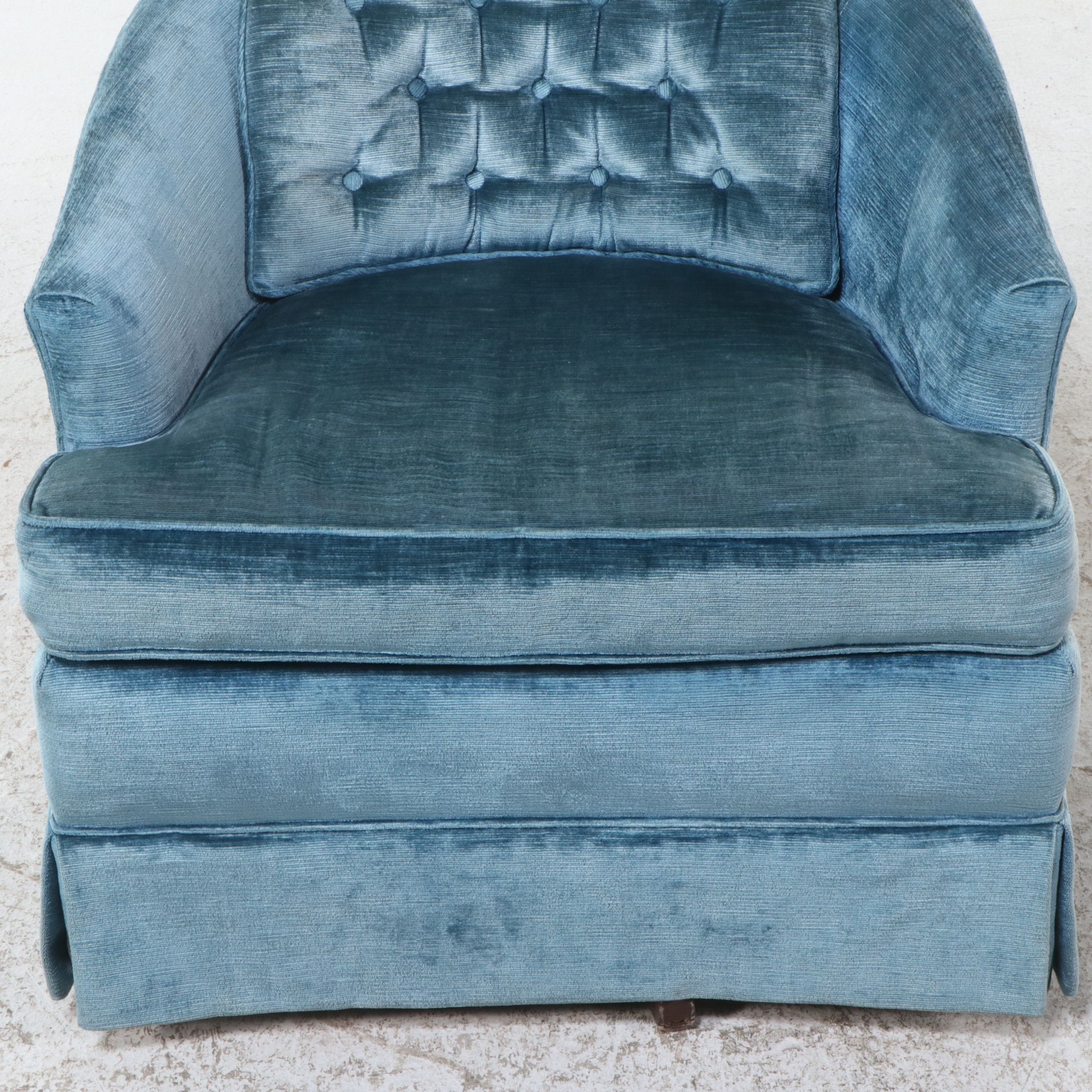 Vintage Leugers Fine Furniture Tufted Swivel Rocker Club Chair