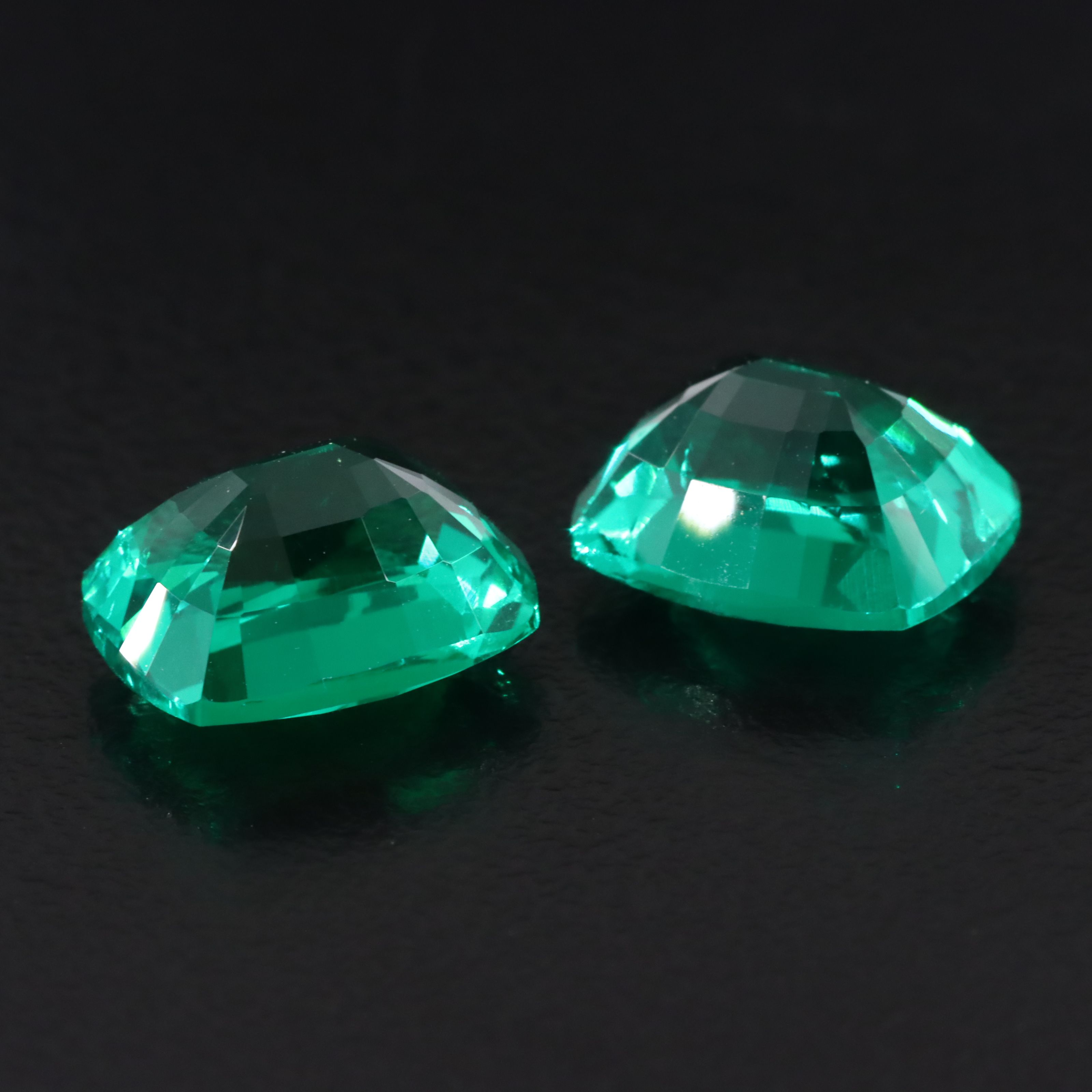 Loose 8.45 CTW Matched Pair Lab Grown Emeralds