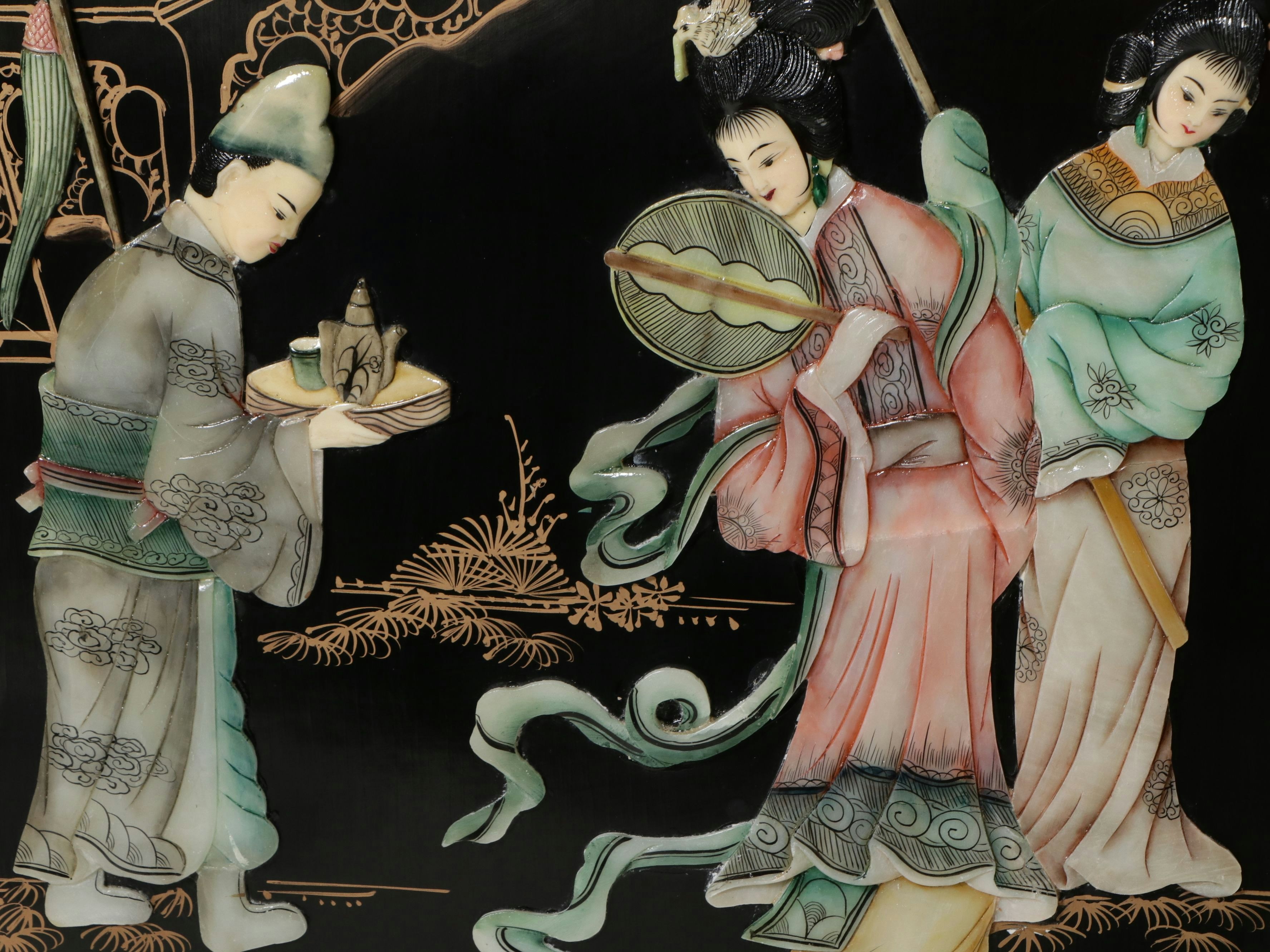 Chinese Lacquered Wood Six-Panel Screen