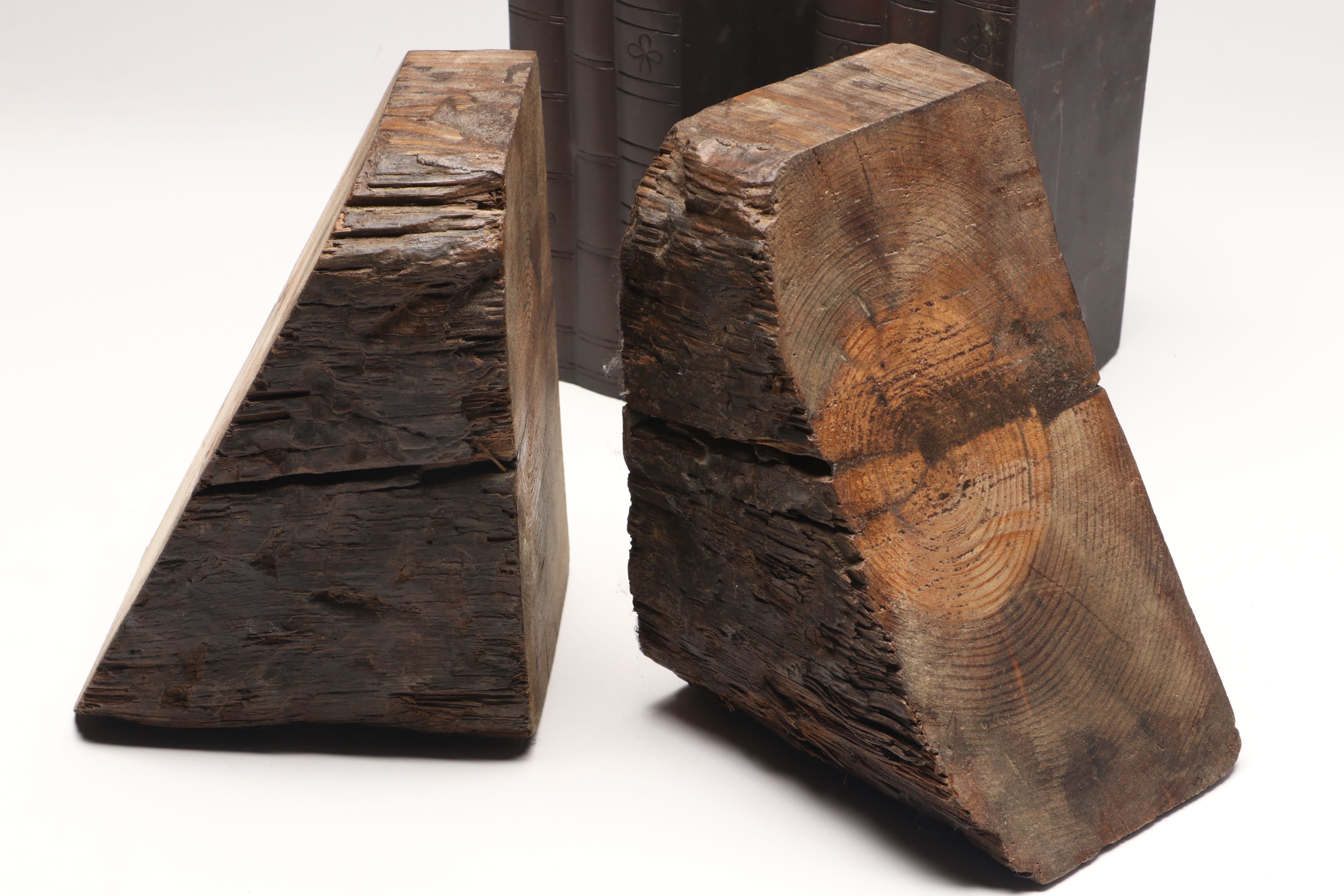 Indian Carved Wood and Metal Bookends