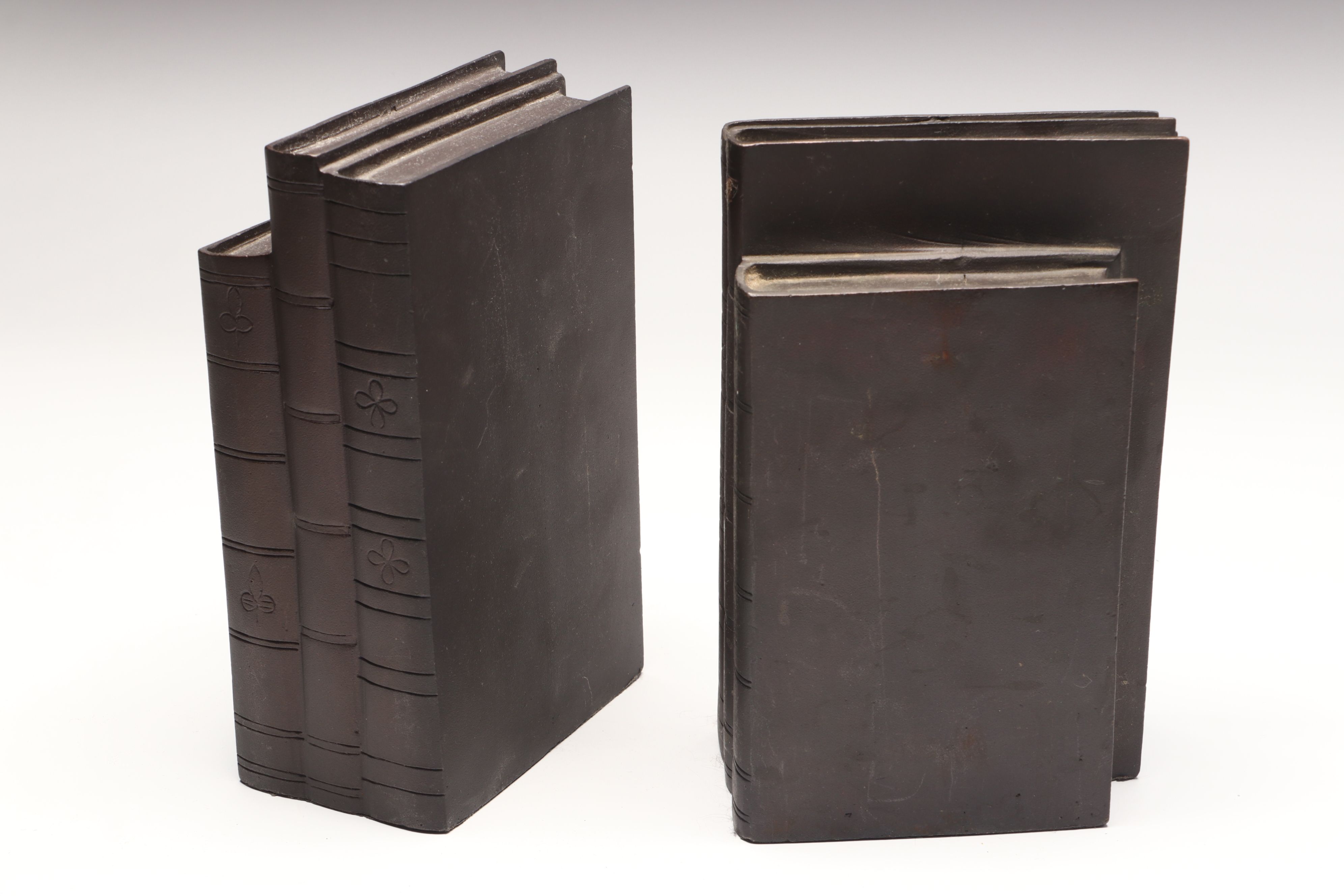 Indian Carved Wood and Metal Bookends