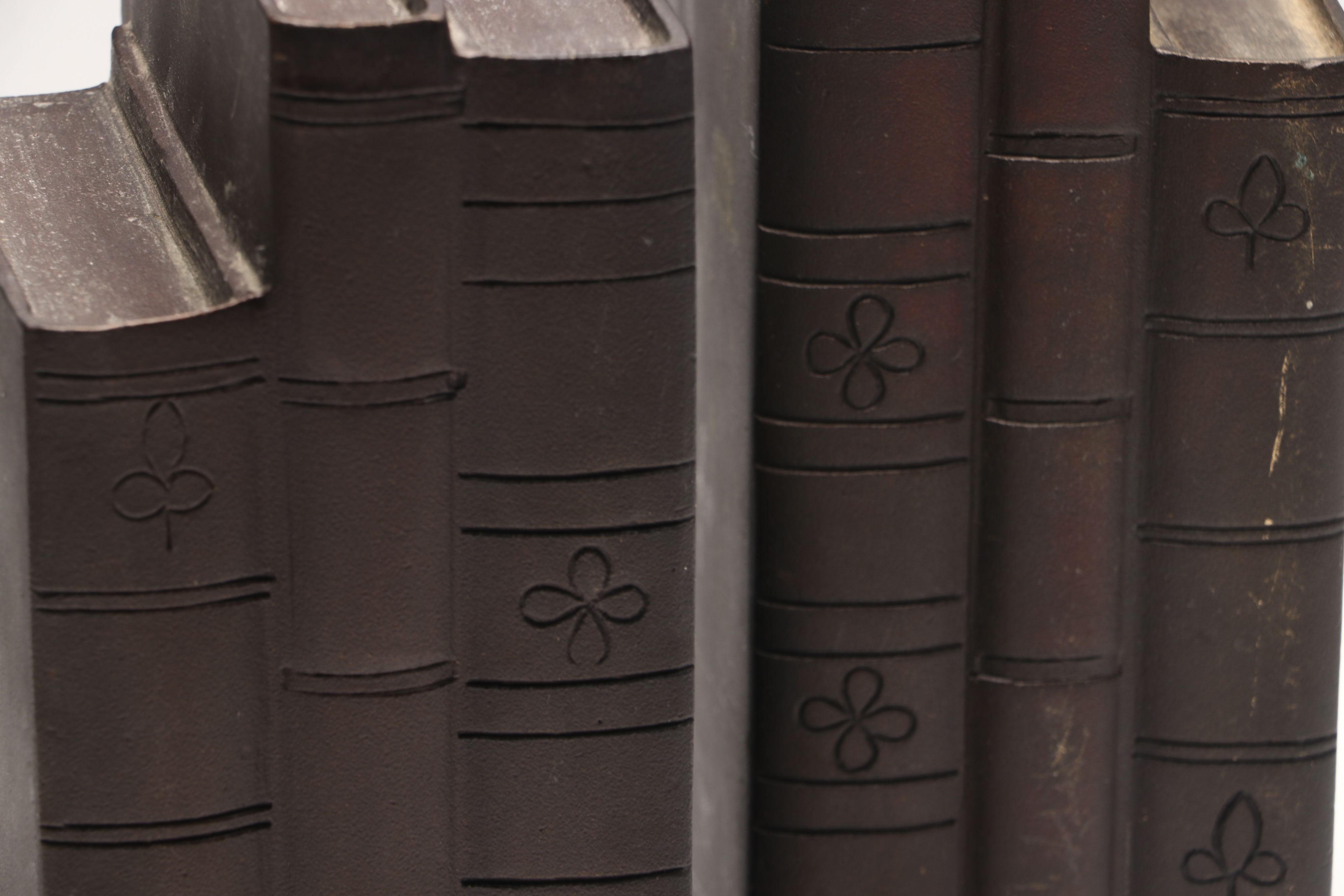 Indian Carved Wood and Metal Bookends
