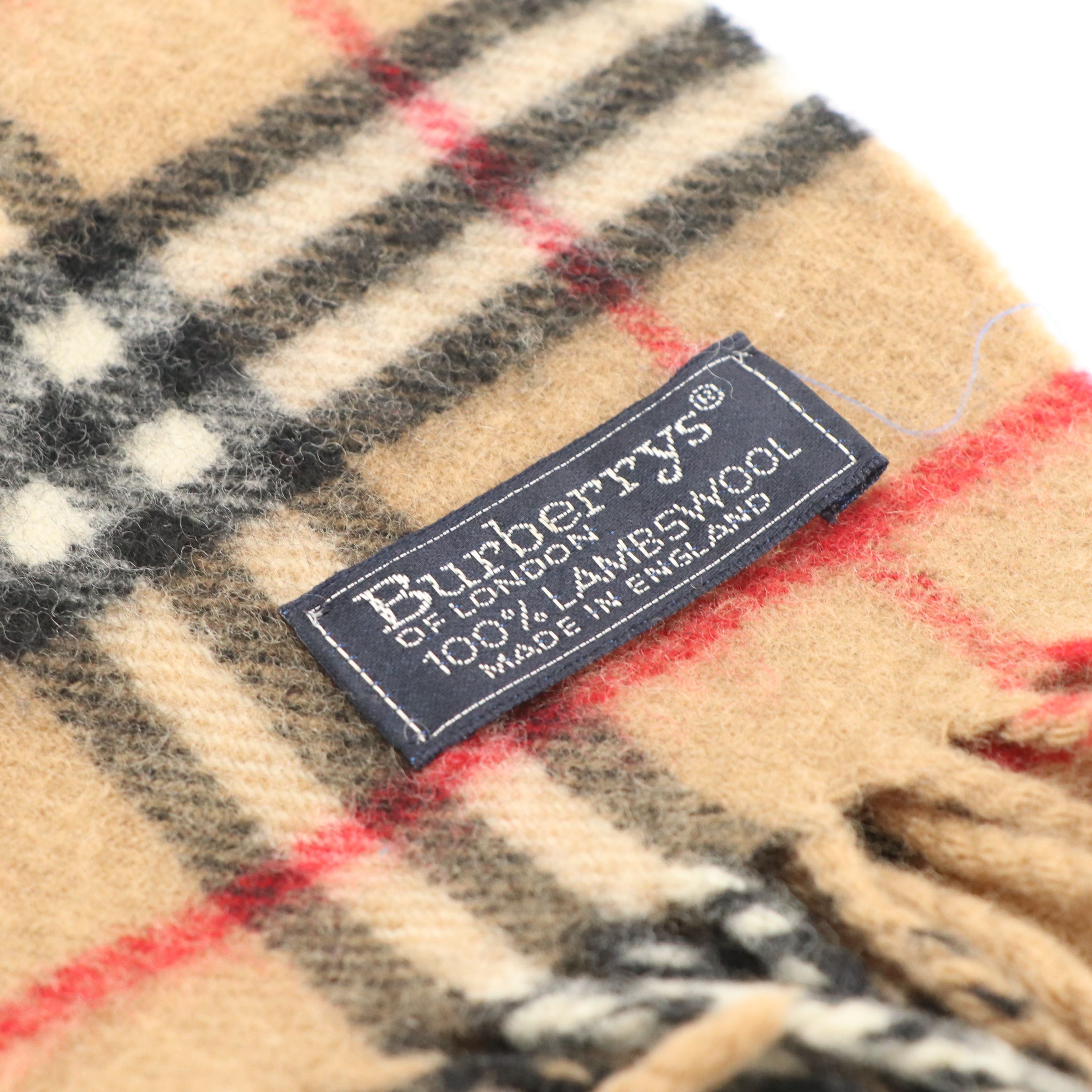 Burberrys Vintage House Check Lambswool Fringe Scarf