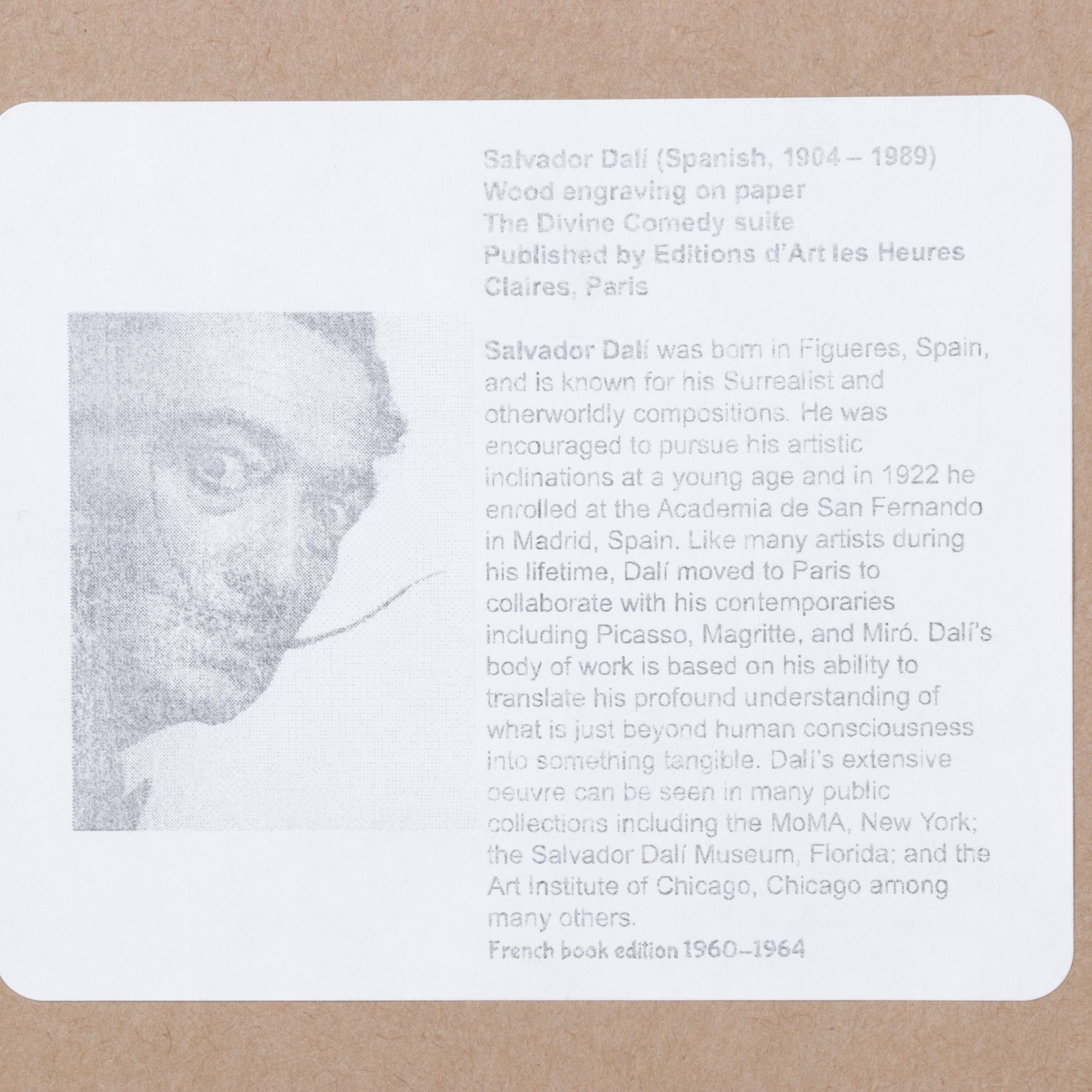 Salvador Dalí Wood Engraving "The Simoniac" 1960–1964