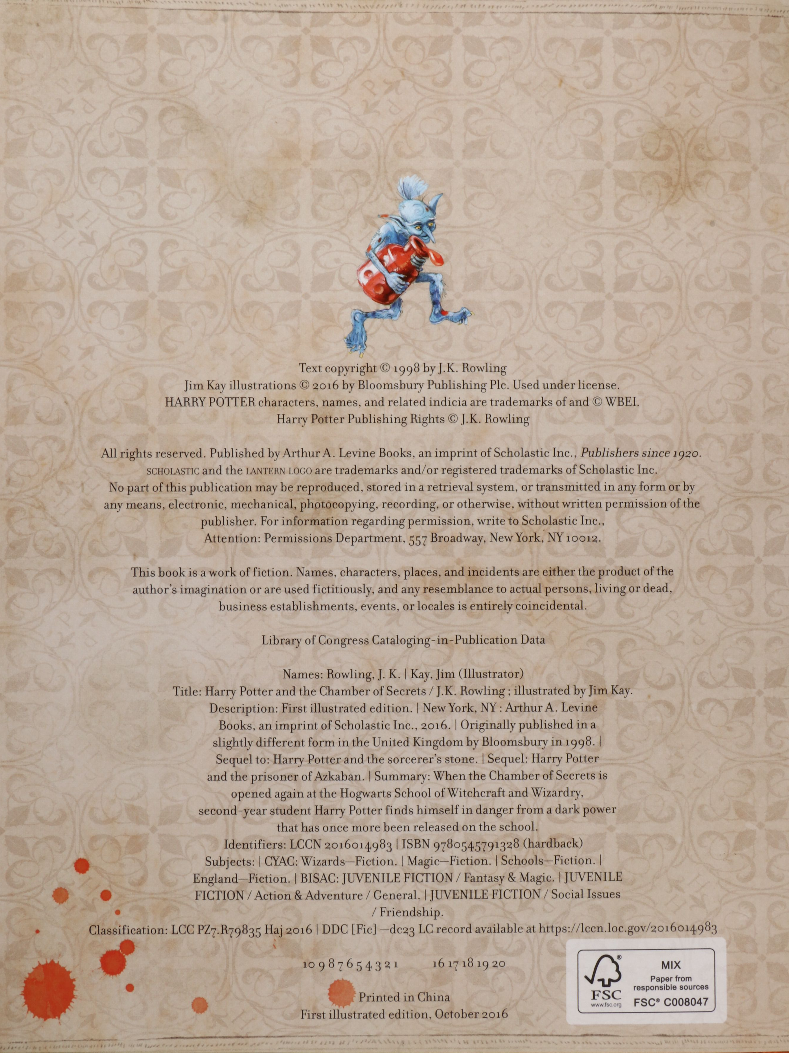 Jim Kay Illustrated "Harry Potter and the Chamber of Secrets" by J. K. Rowling