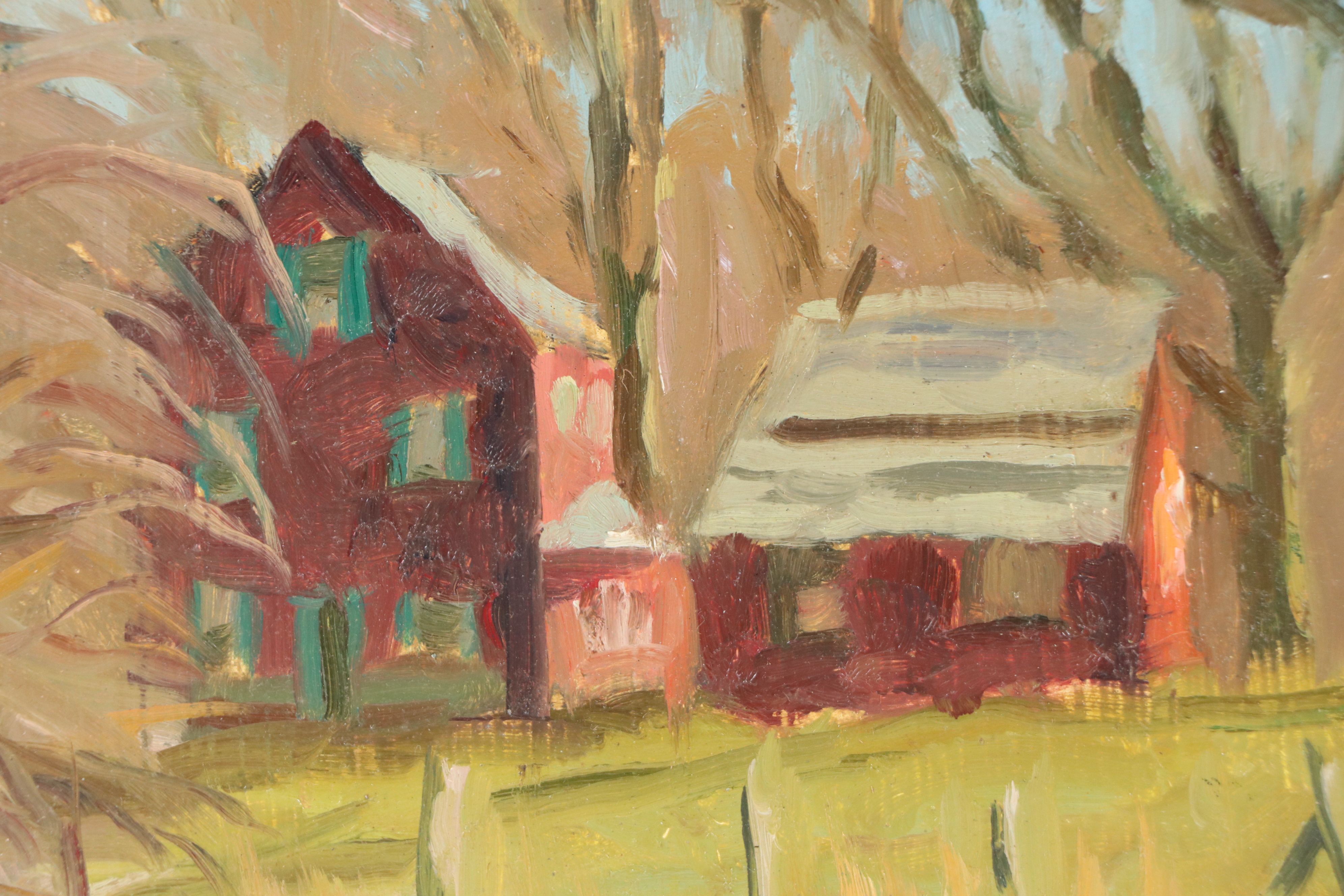 Richard Stalter Oil Painting of Farm Landscape