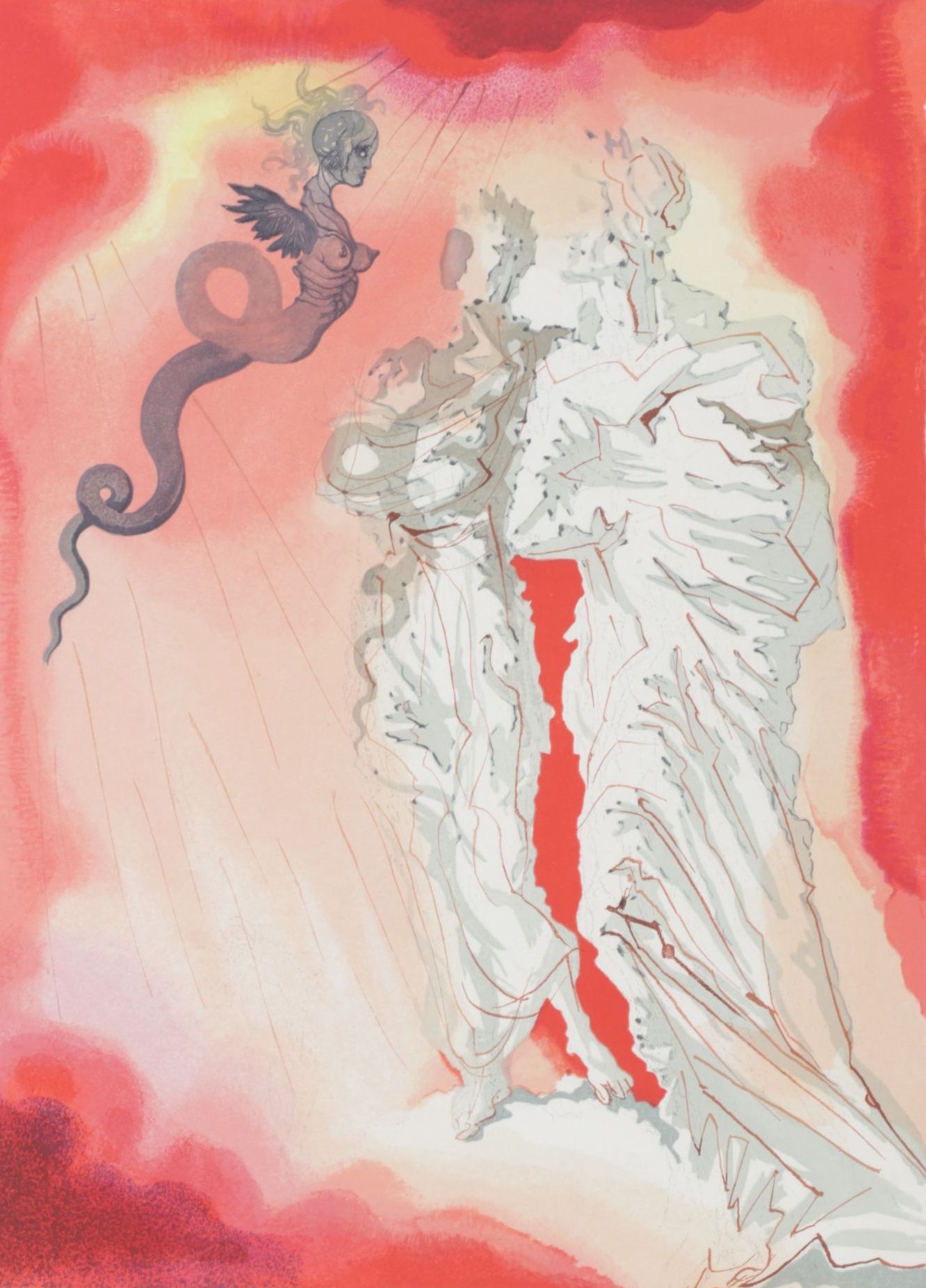 Salvador Dalí Wood Engraving "Le Diable Noir", 1960-1964