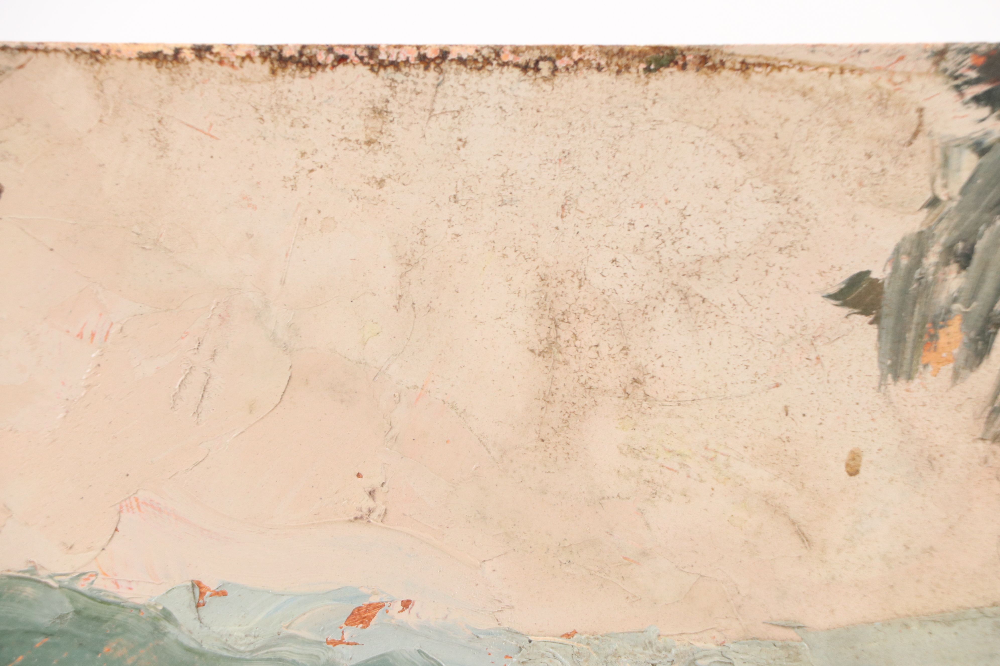 Richard Stalter Oil Painting "Summer Afternoon at the Swimming Hole," 1964