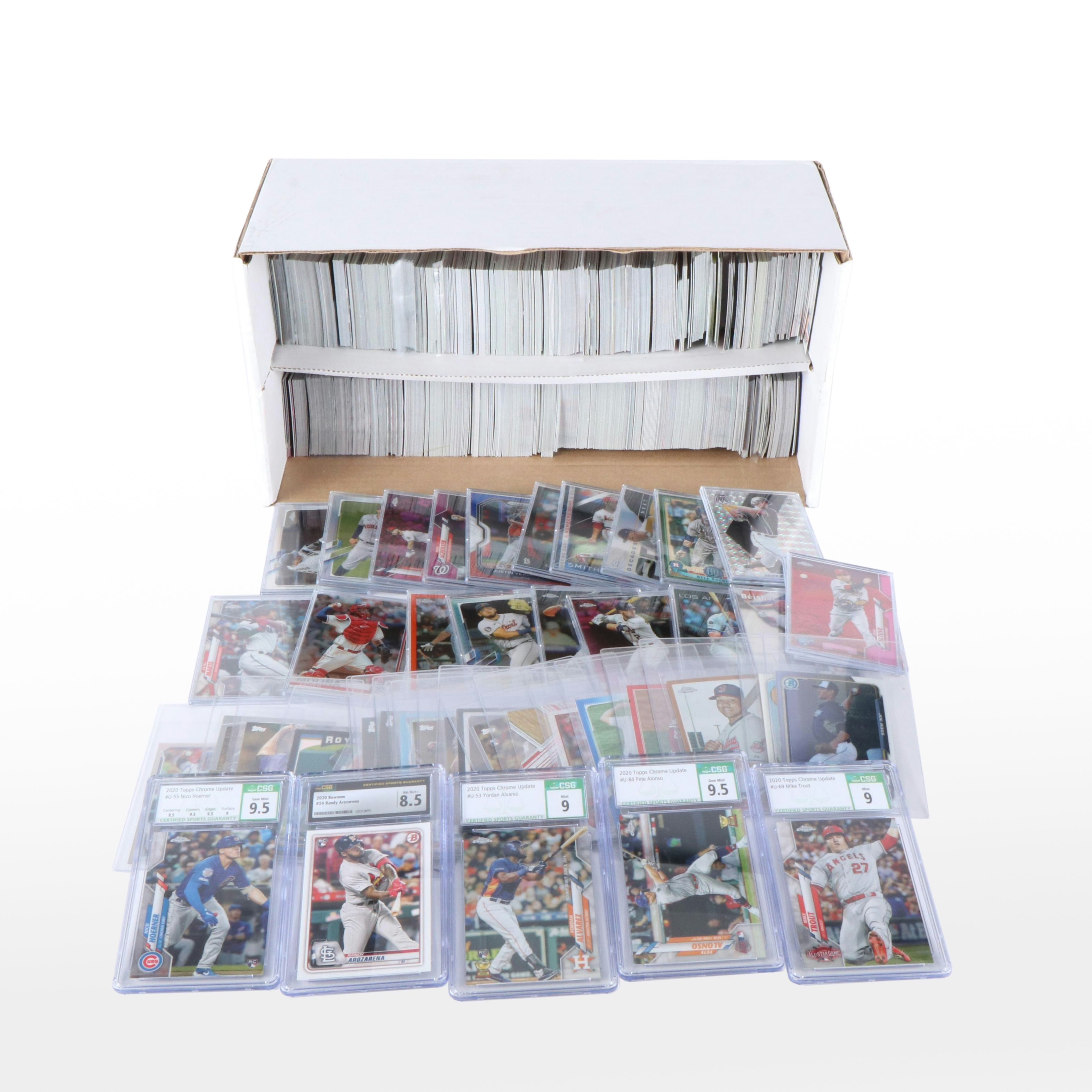 1,000+ Baseball Cards with Graded Alonso, Arozarena, Hoerner, Trout, Alvarez