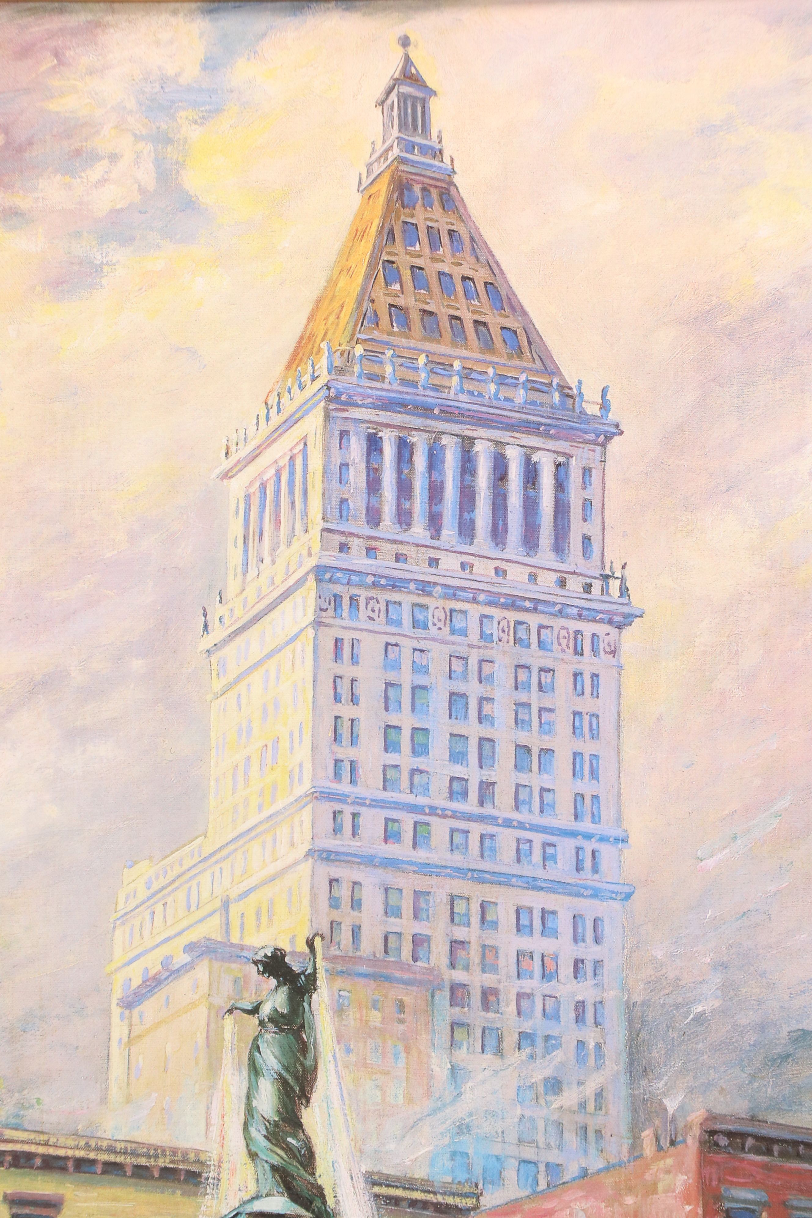 Leon Lippert Offset Lithograph "Fountain Square 1929," 2015