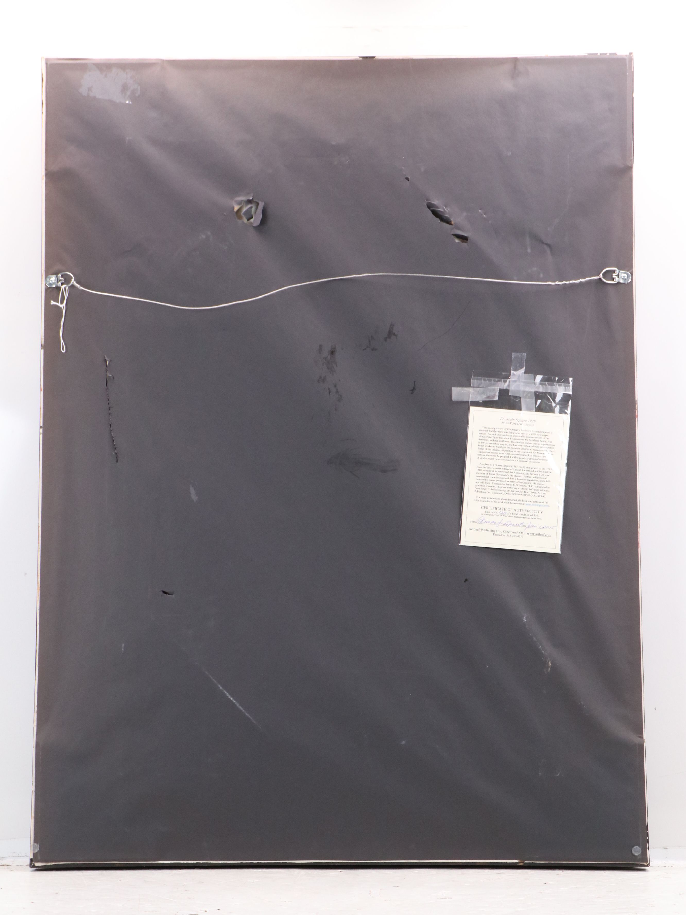 Leon Lippert Offset Lithograph "Fountain Square 1929," 2015