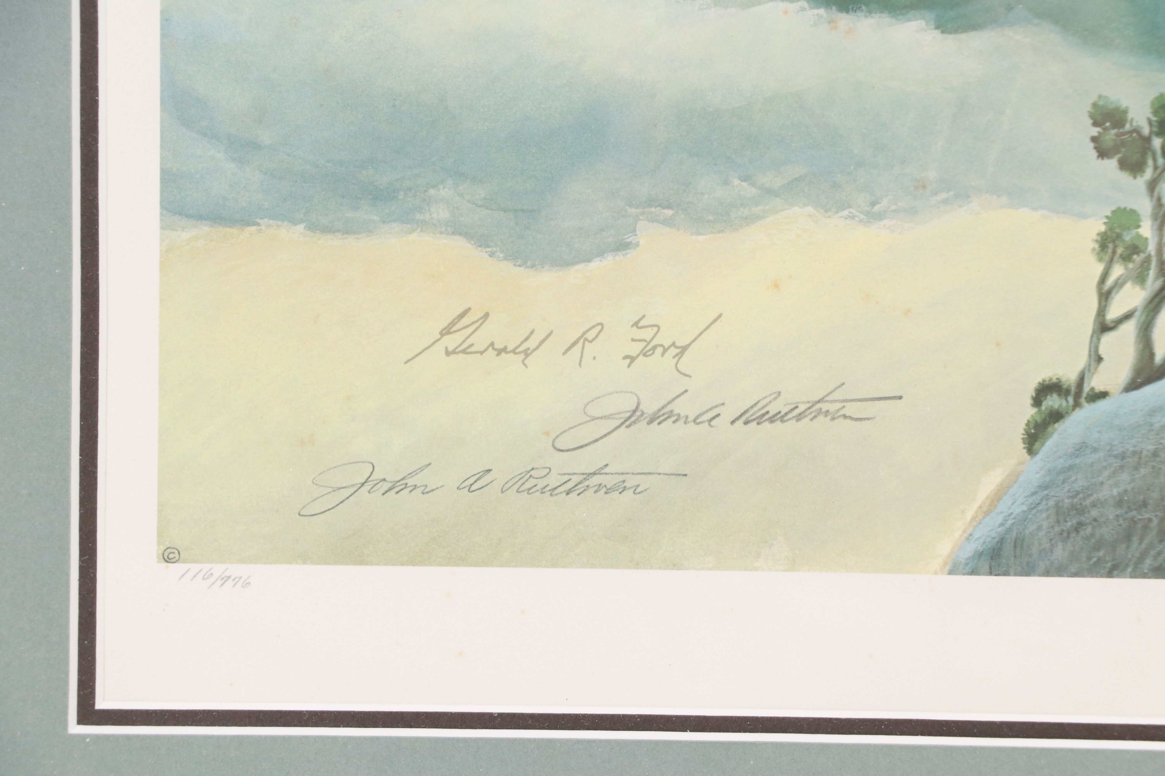 John A. Ruthven Offset Lithograph "American Bald Eagle," Late 20th Century