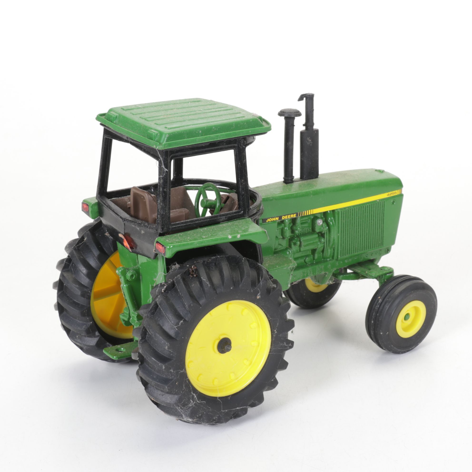 John Deere Cast Iron Wall-Mounted Letter Holder and Toy Tractor