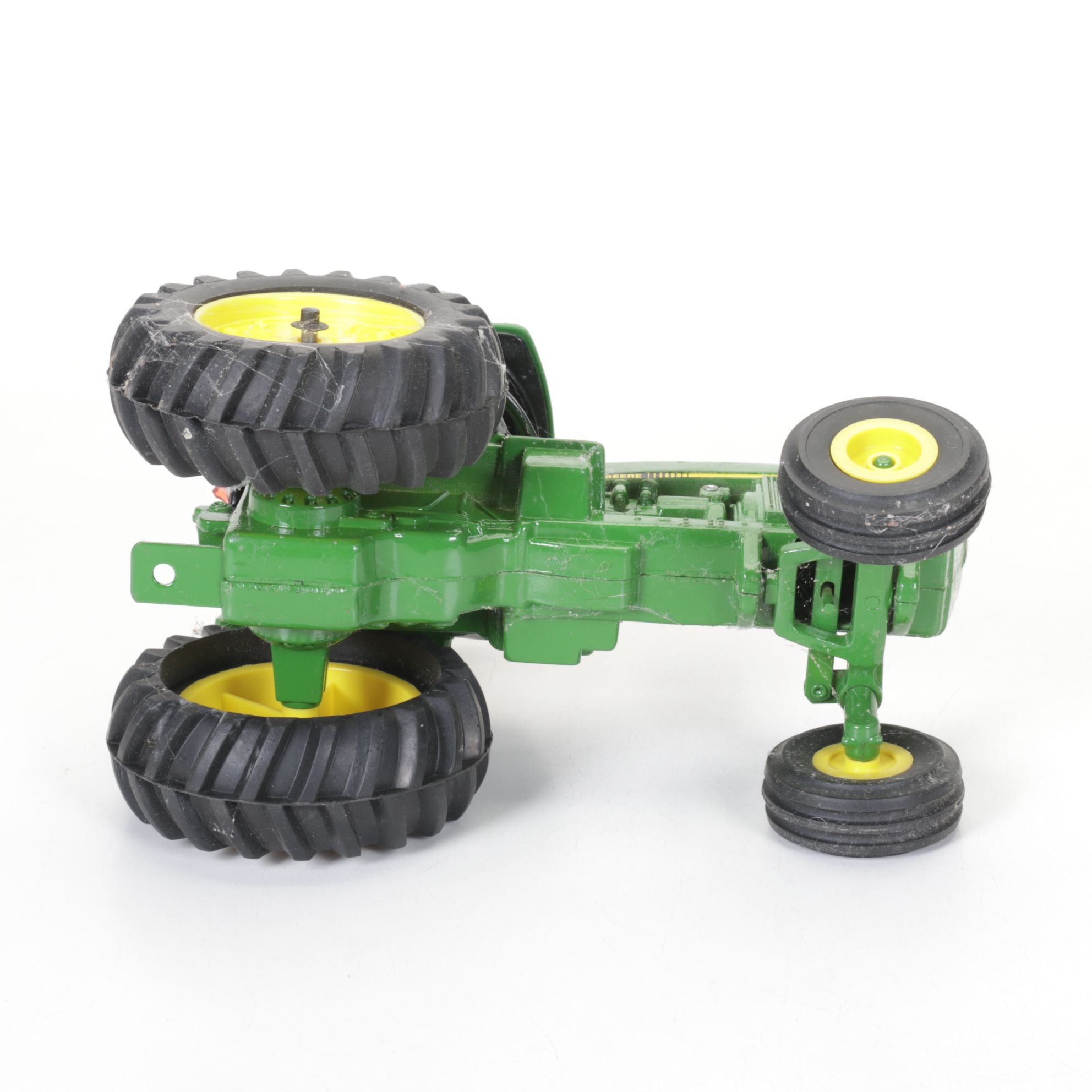 John Deere Cast Iron Wall-Mounted Letter Holder and Toy Tractor