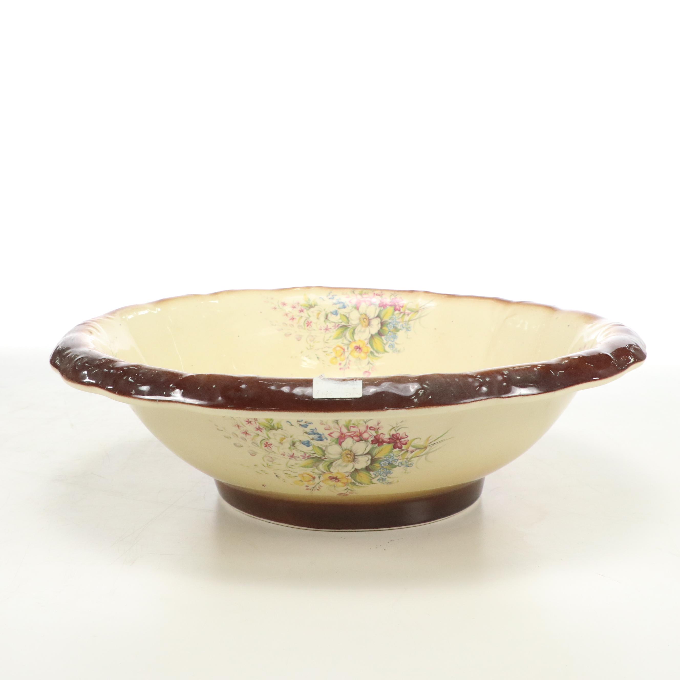 Glazed Ceramic Pitcher and Basin