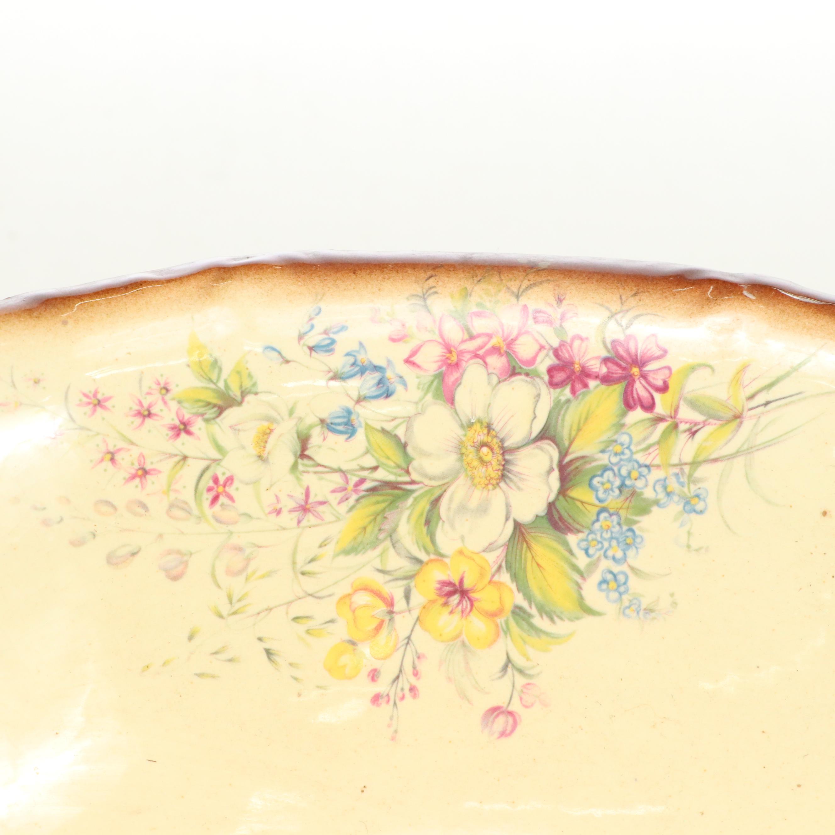 Glazed Ceramic Pitcher and Basin