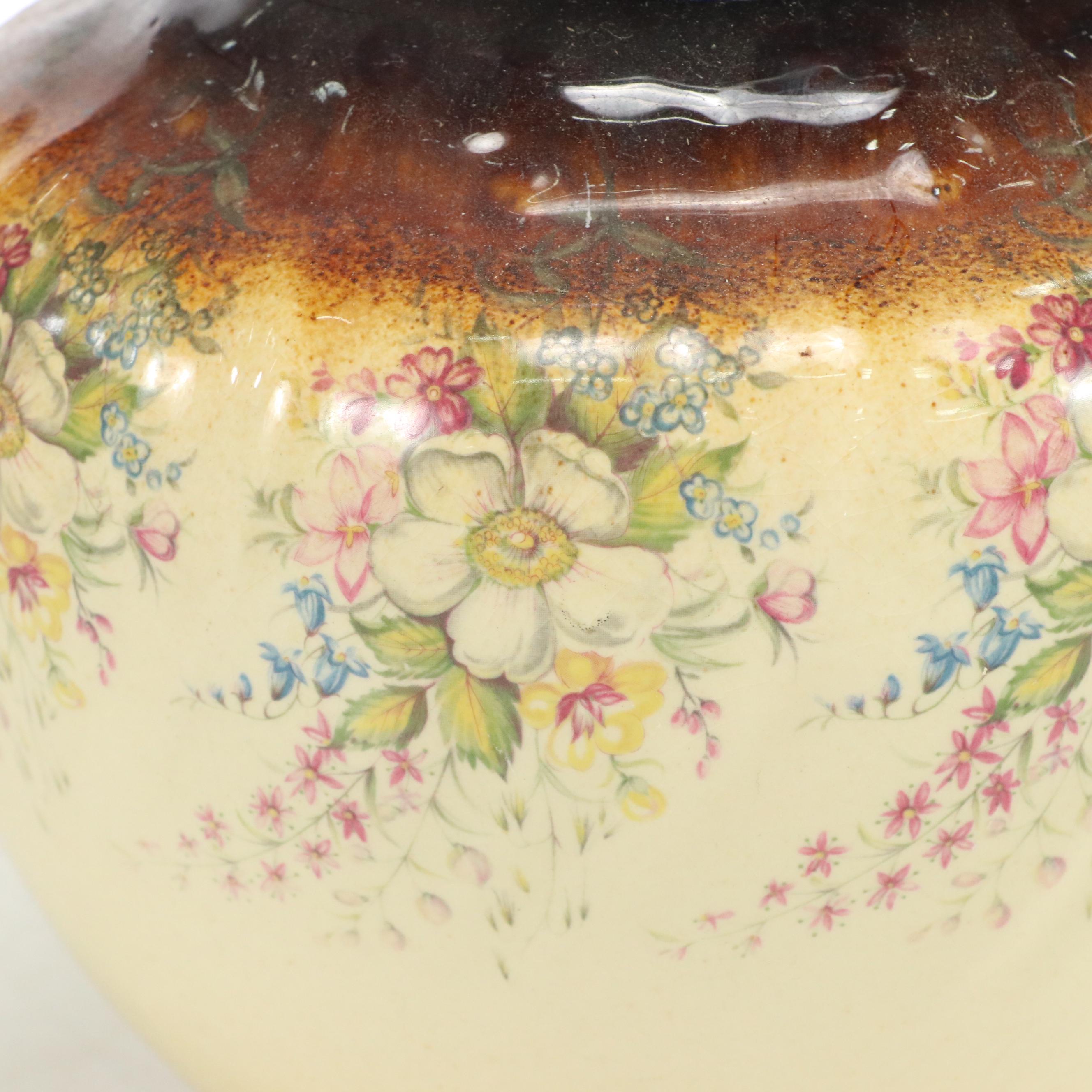 Glazed Ceramic Pitcher and Basin