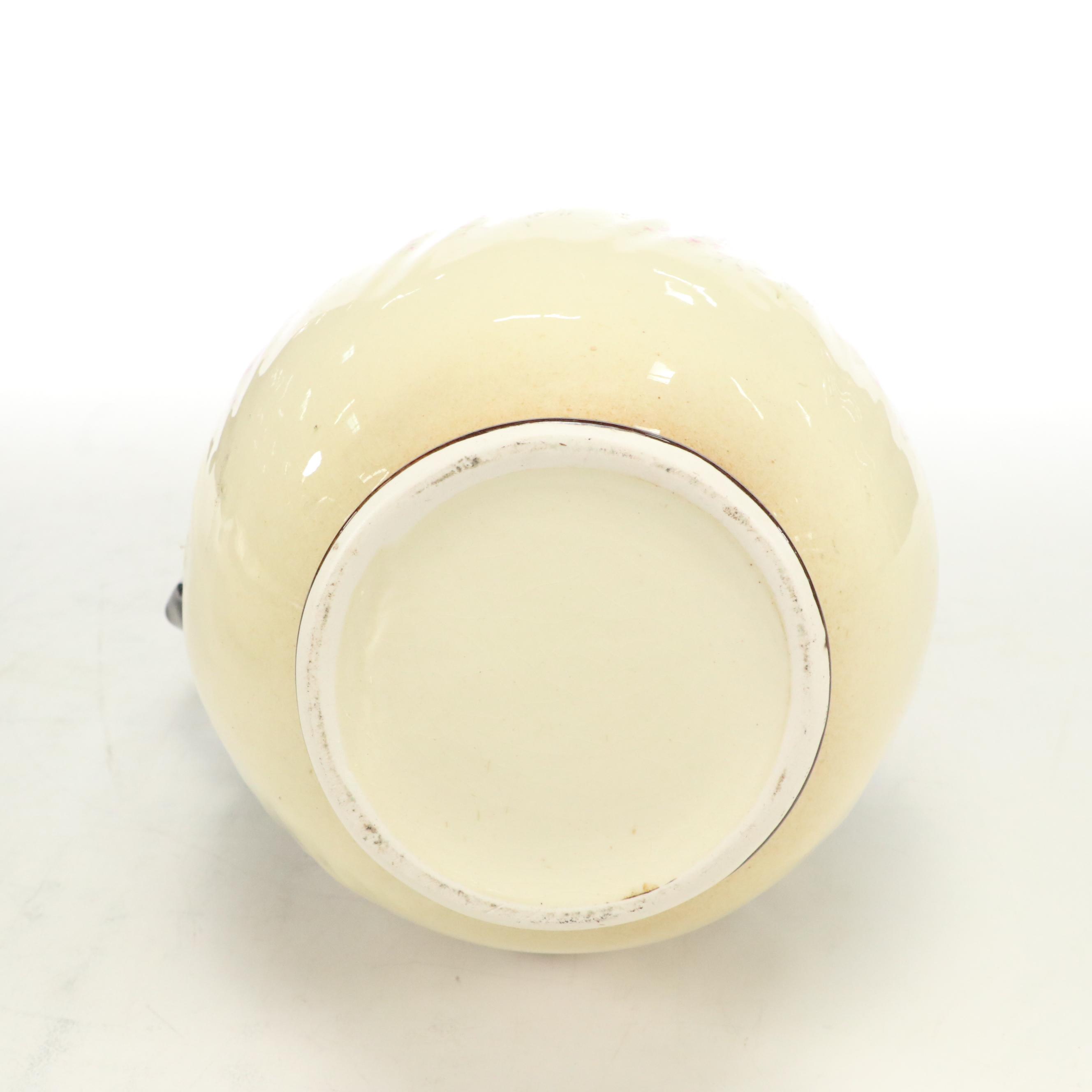 Glazed Ceramic Pitcher and Basin