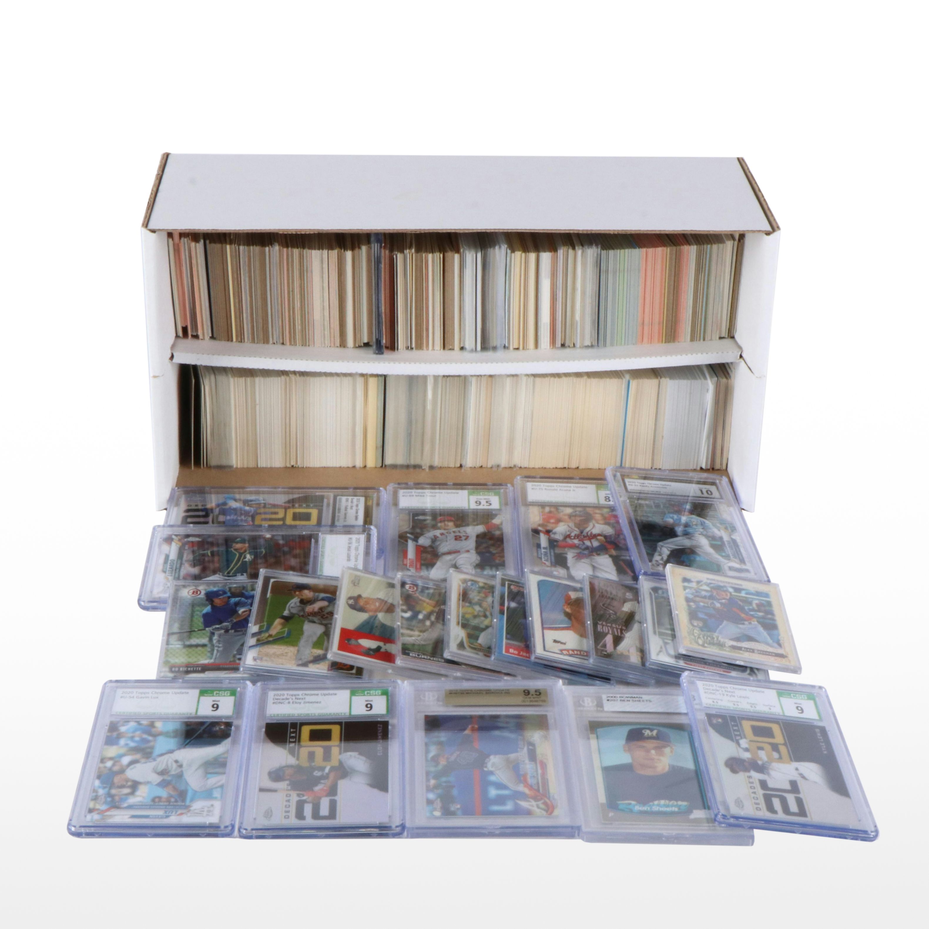 1,000+ Baseball Cards with Graded Guerrero Jr., Luzardo, Trout, Arozarena, Acuna