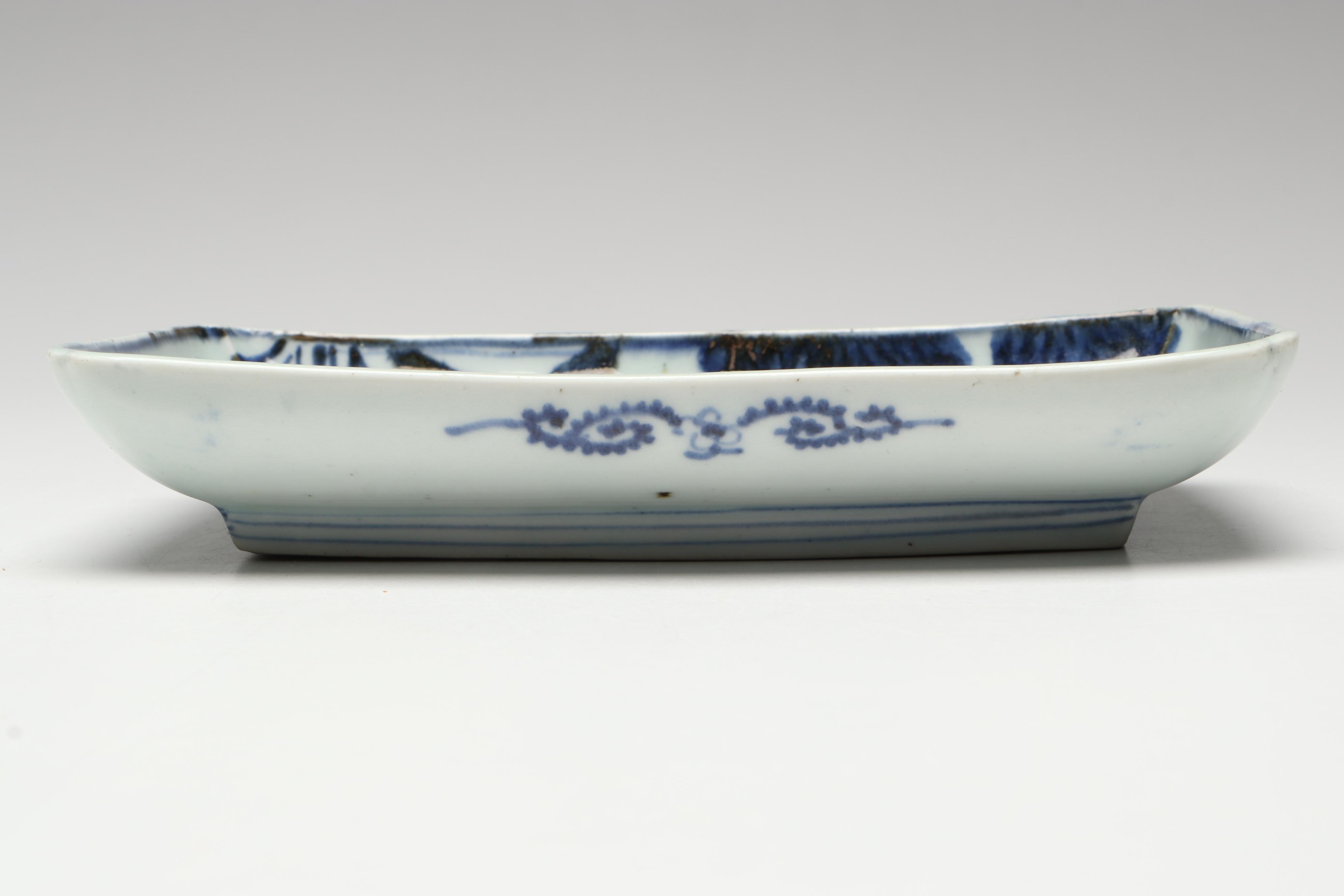 Mid-Edo Period Style Japanese Imari Bamboo Grove Porcelain Dish