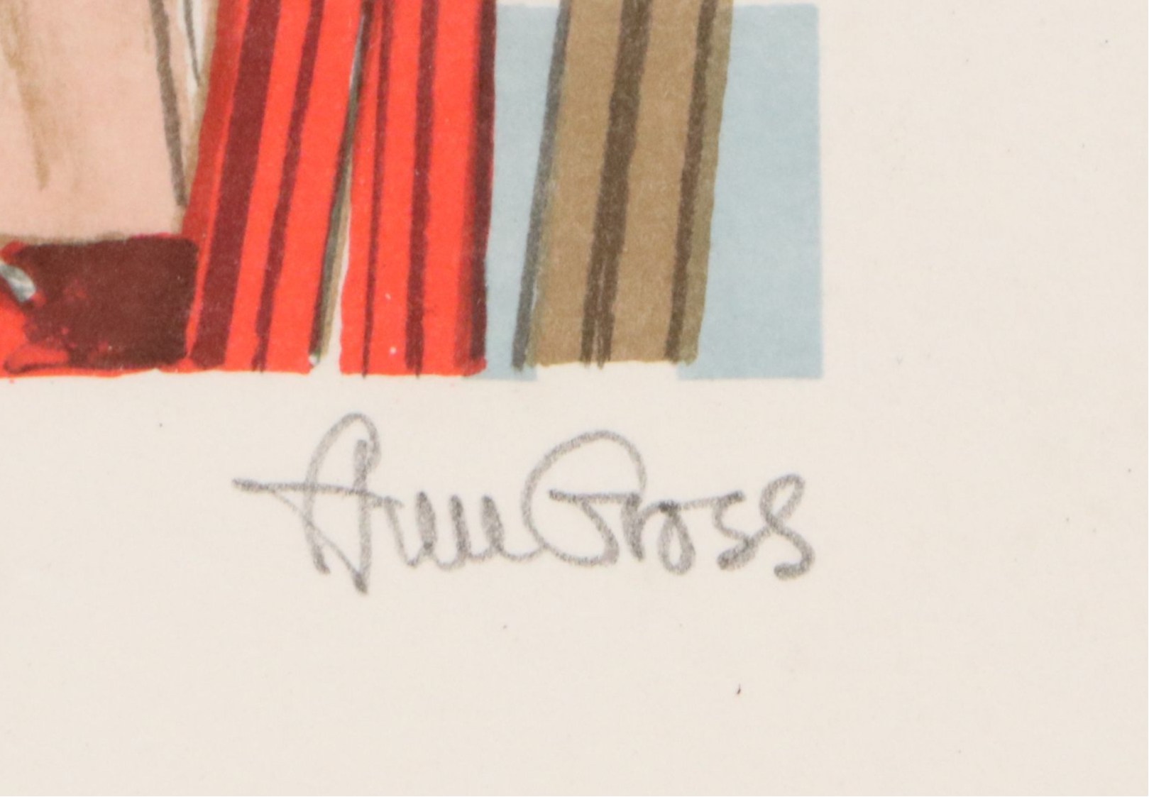 Ann Gross Lithograph "Ski World"