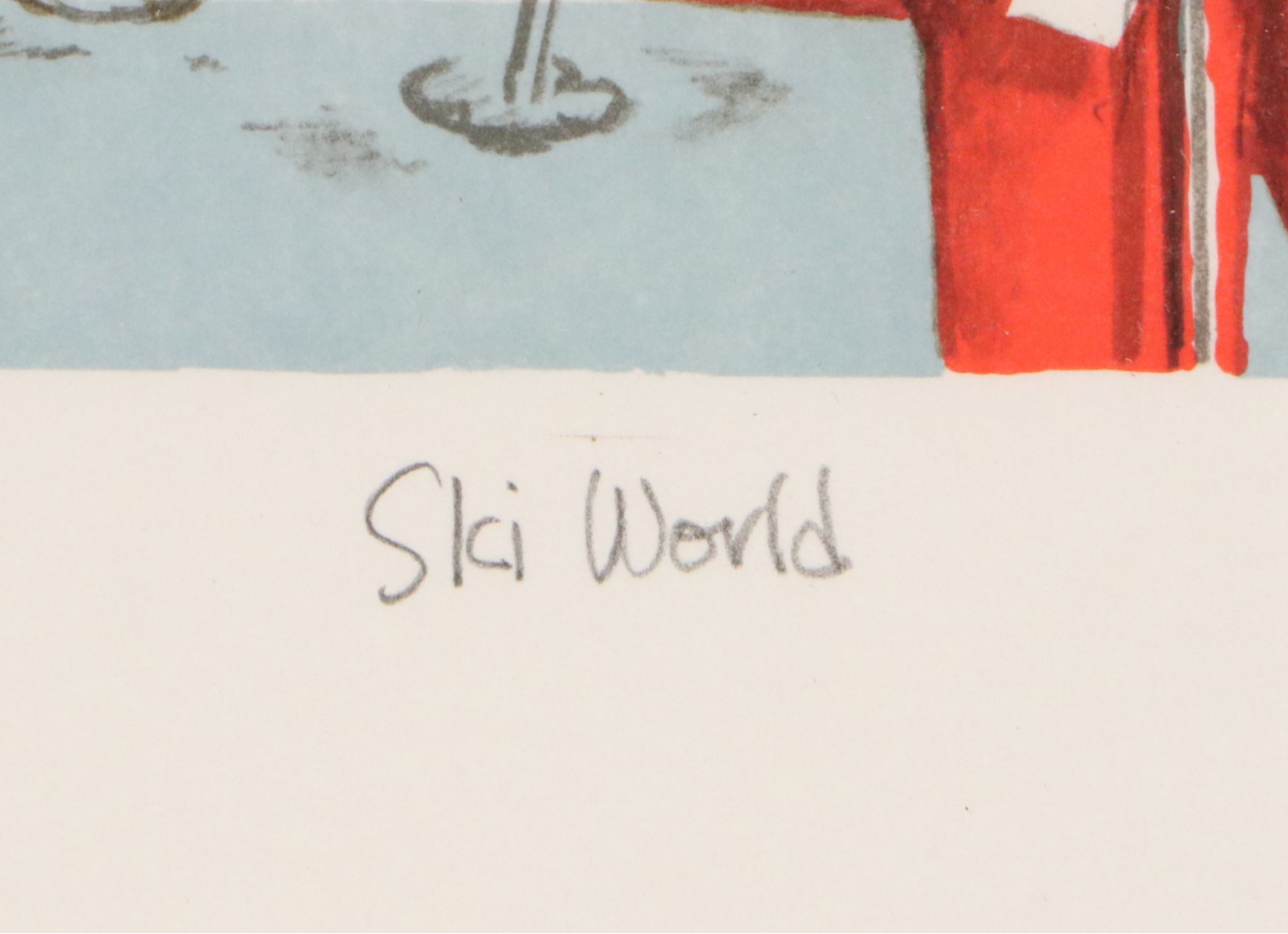 Ann Gross Lithograph "Ski World"