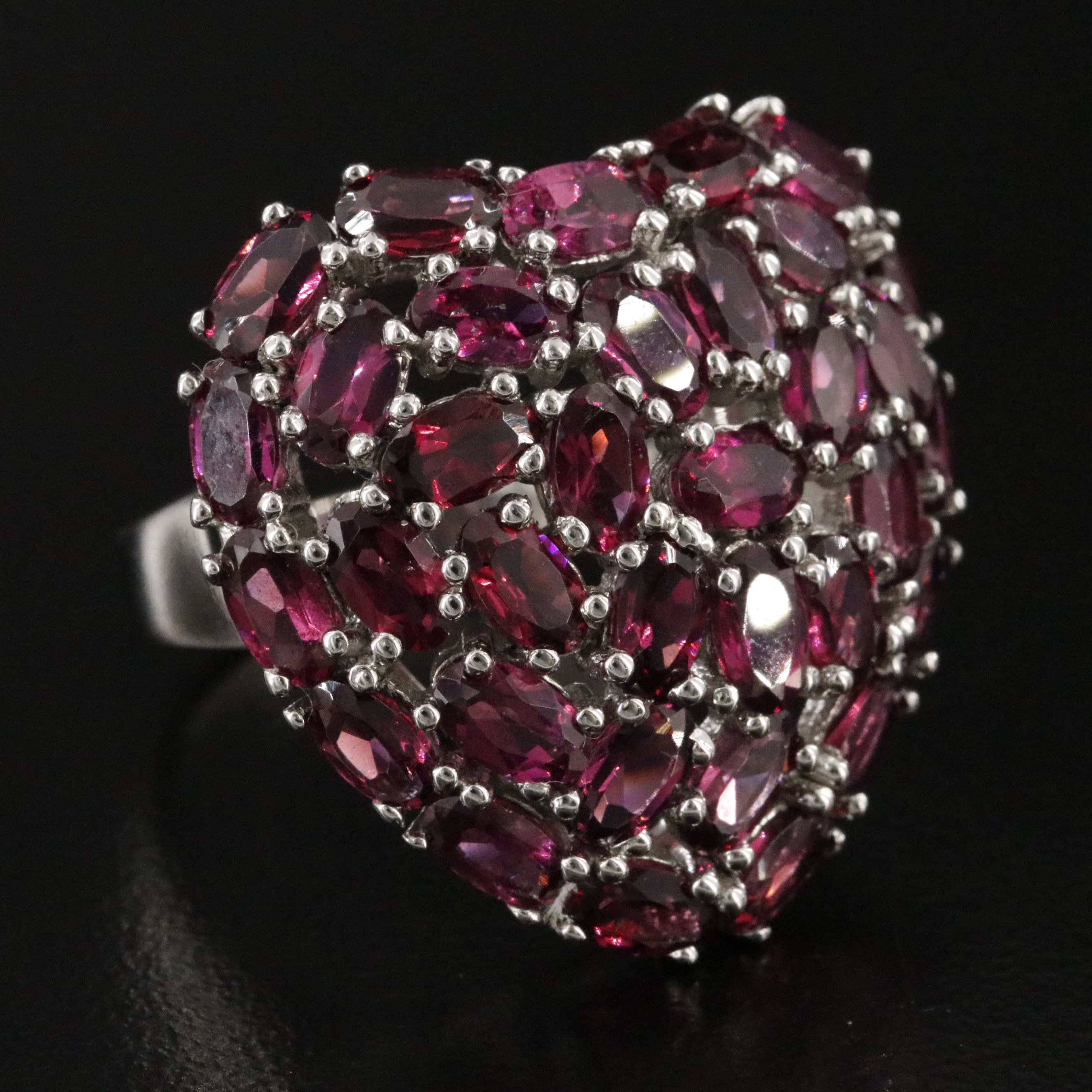 Sterling Garnet Heart Ring
