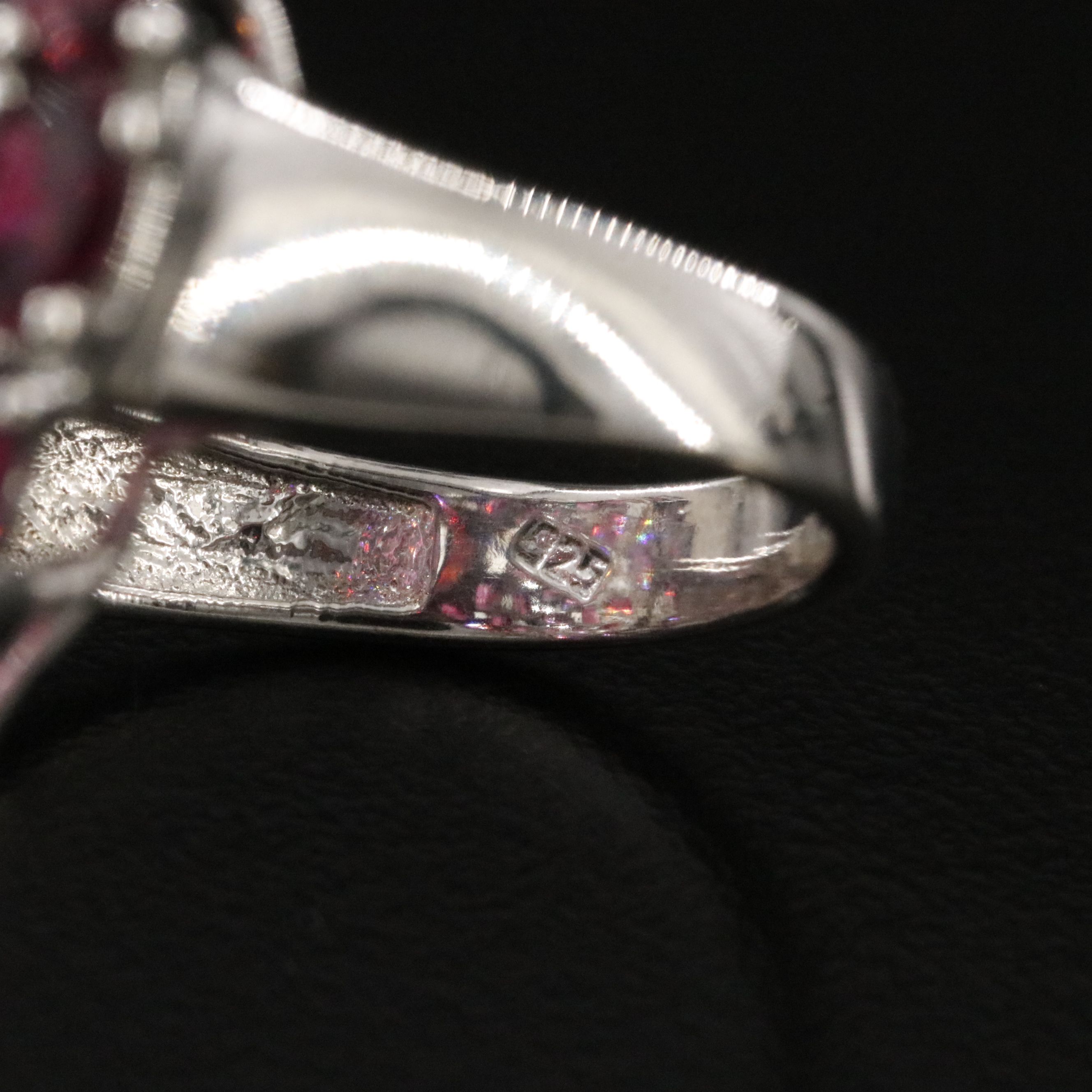 Sterling Garnet Heart Ring