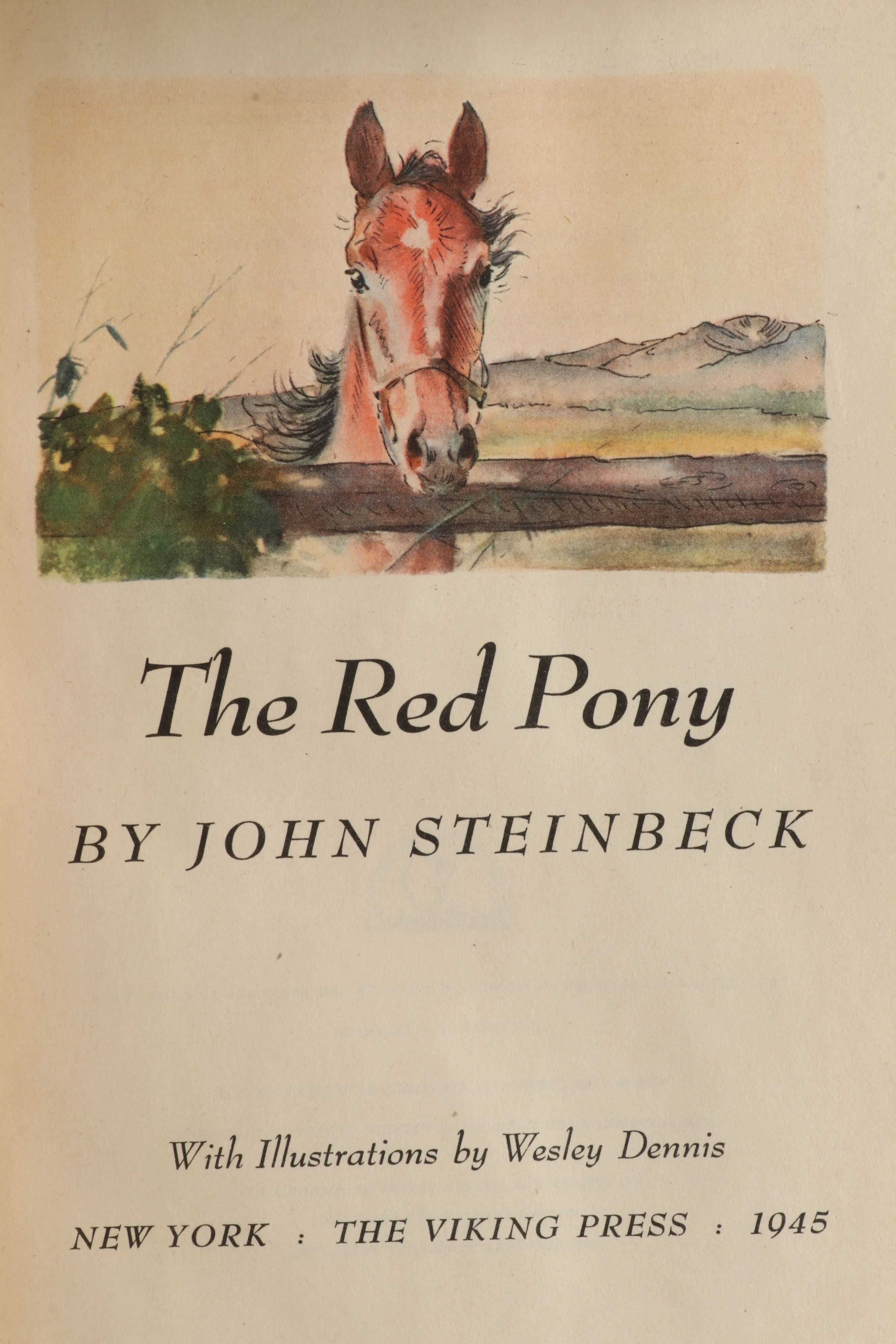 First Illustrated Edition "The Red Pony" by John Steinbeck, 1945