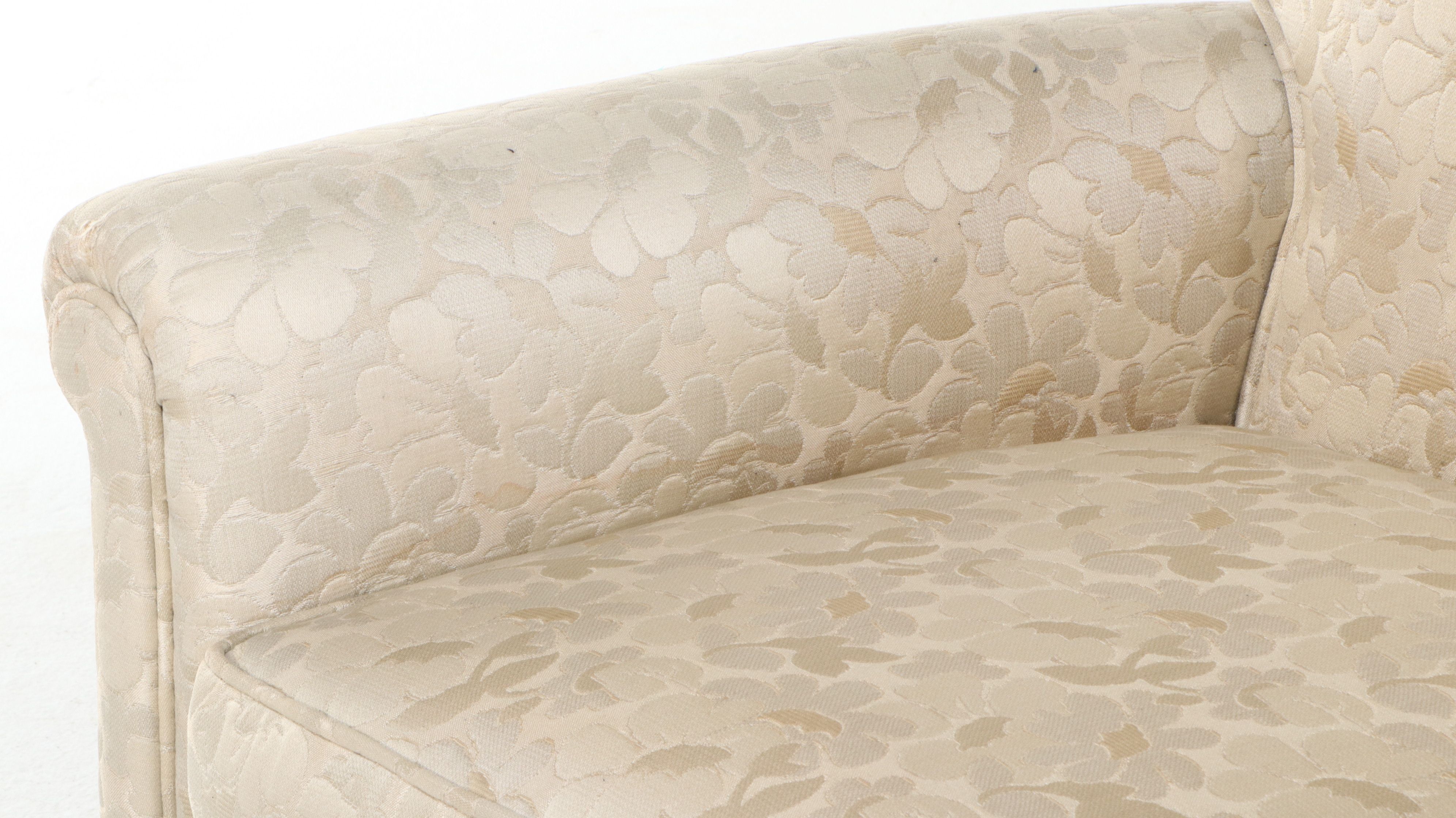 Vintage Floral Upholstered and Skirted Sofa