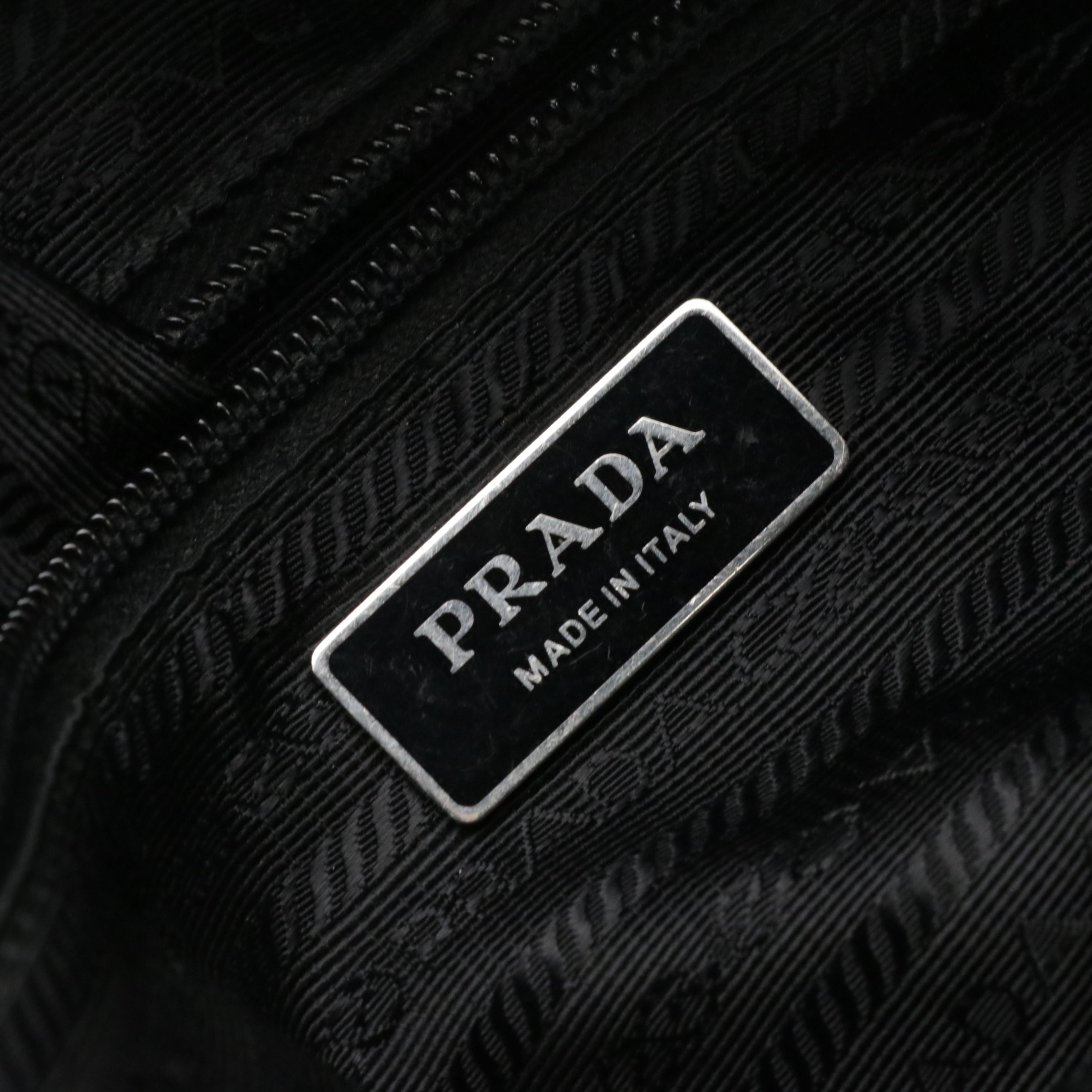 Prada Shoulder Bag and Detachable Zip Pouch Black Re-Nylon and Saffiano Leather