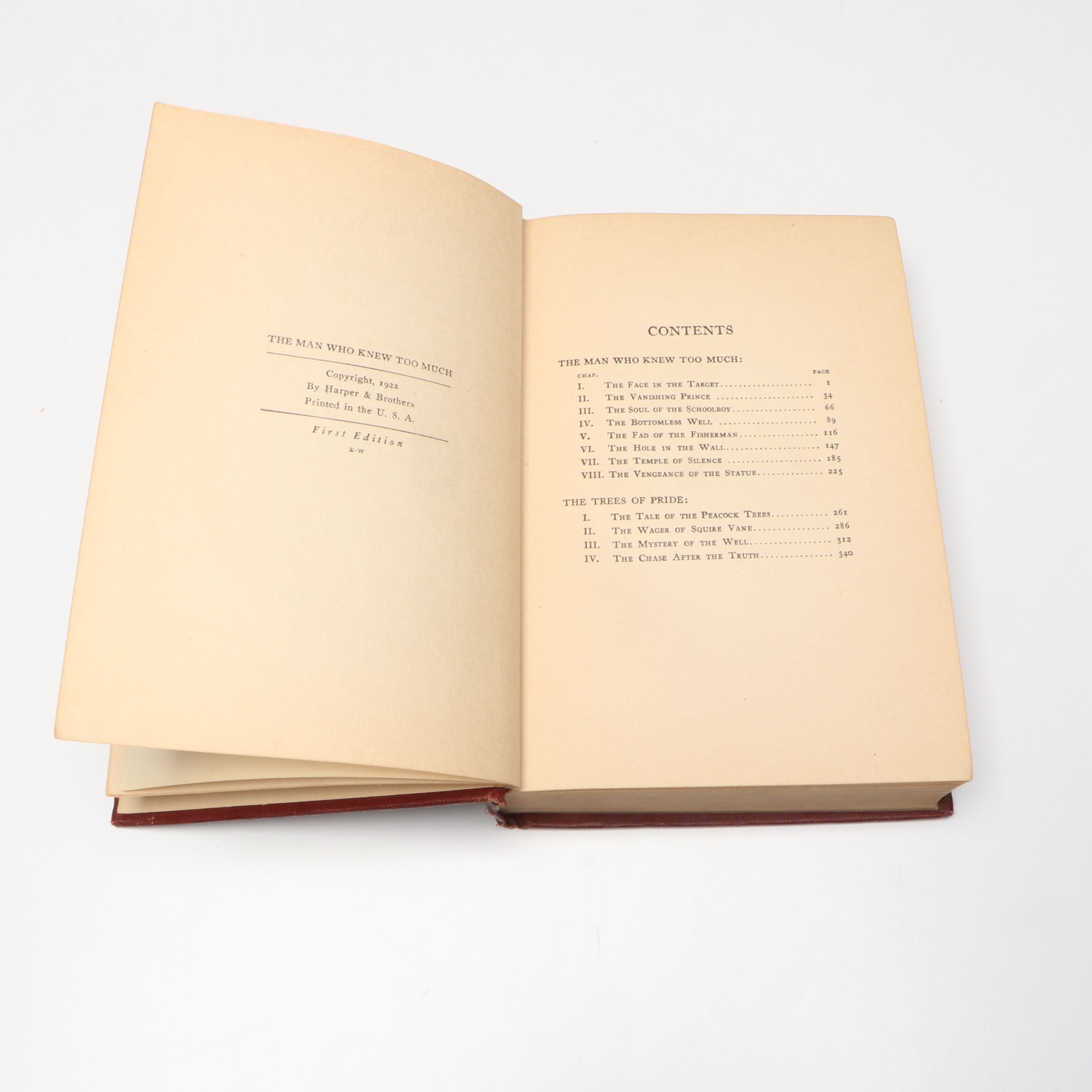 First Edition "The Man Who Knew Too Much" by Gilbert K. Chesterton, 1922