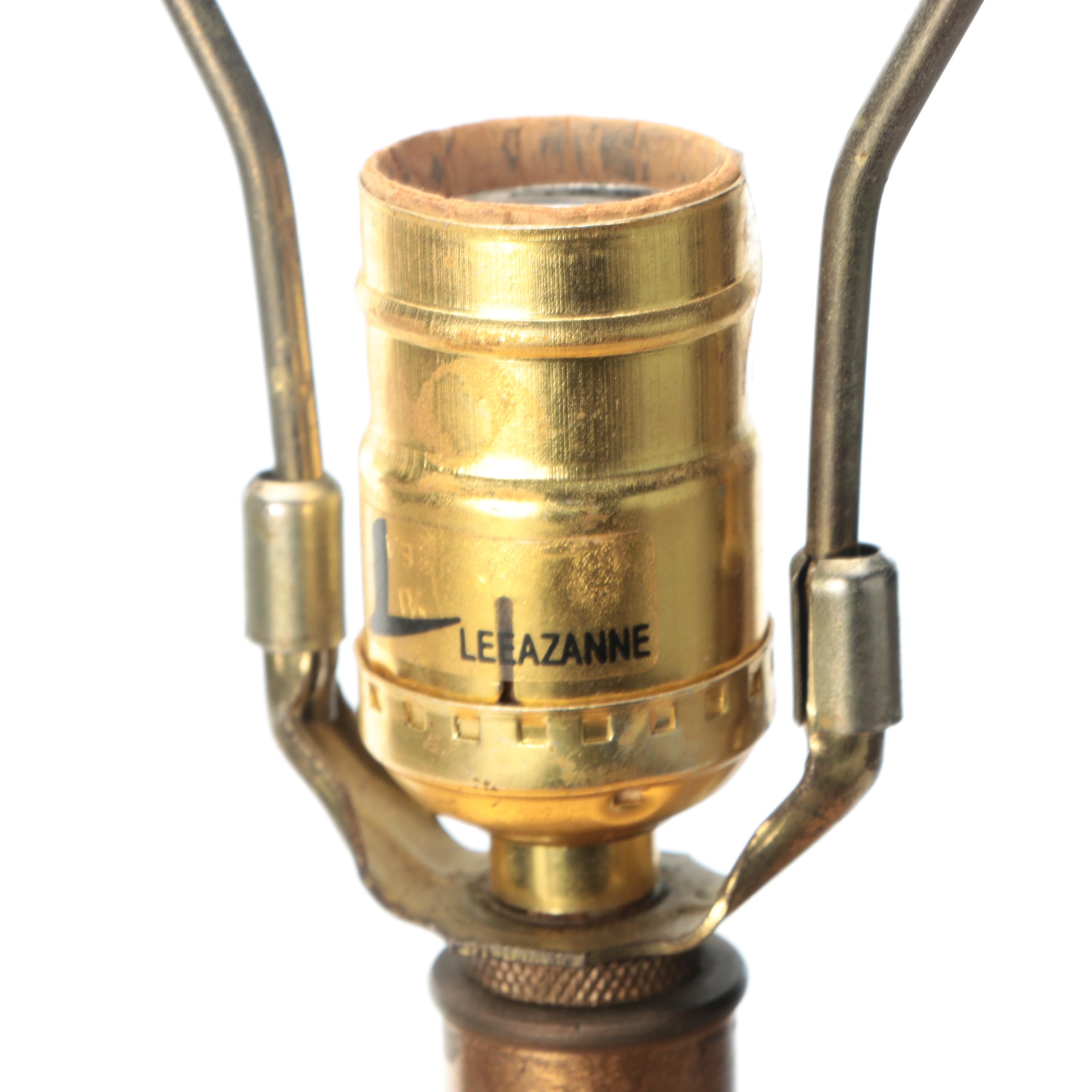 Leeazanne Brass Finish Bas Relief Composite Urn Lamp
