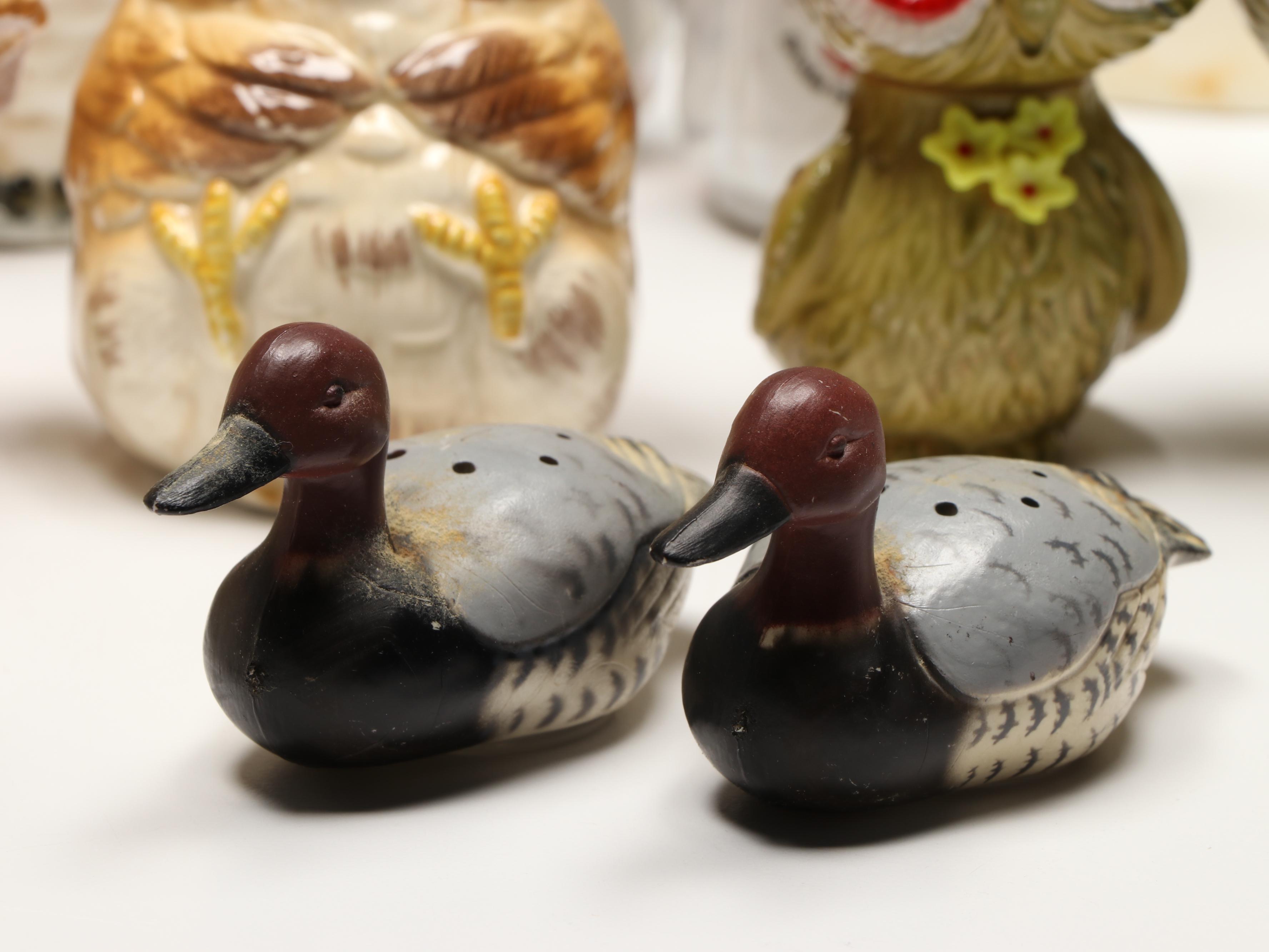 Otagiri Hand-Painted Ceramic Owl and More Novelty Salt and Pepper Shakers