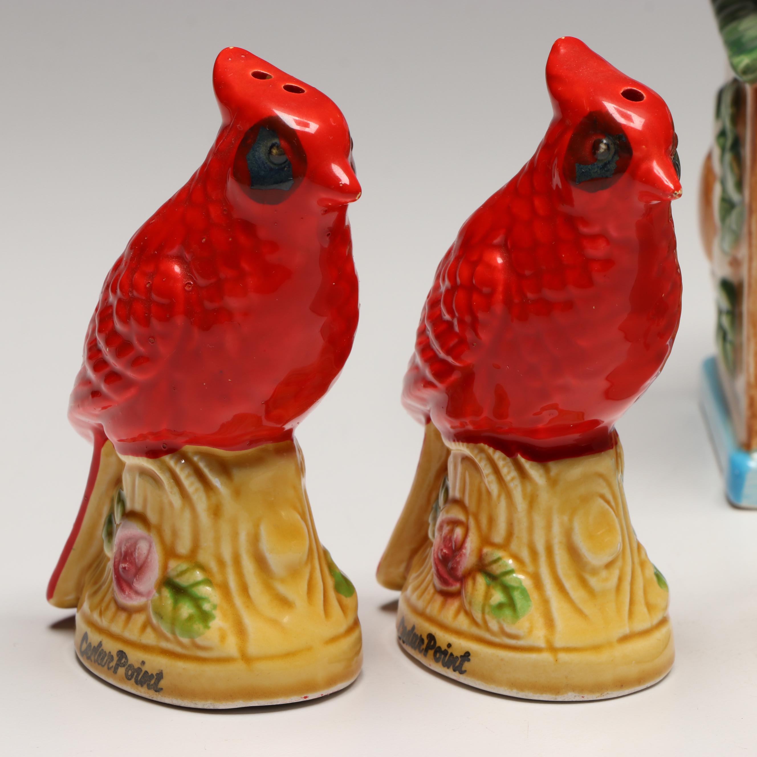 Otagiri Hand-Painted Ceramic Owl and More Novelty Salt and Pepper Shakers
