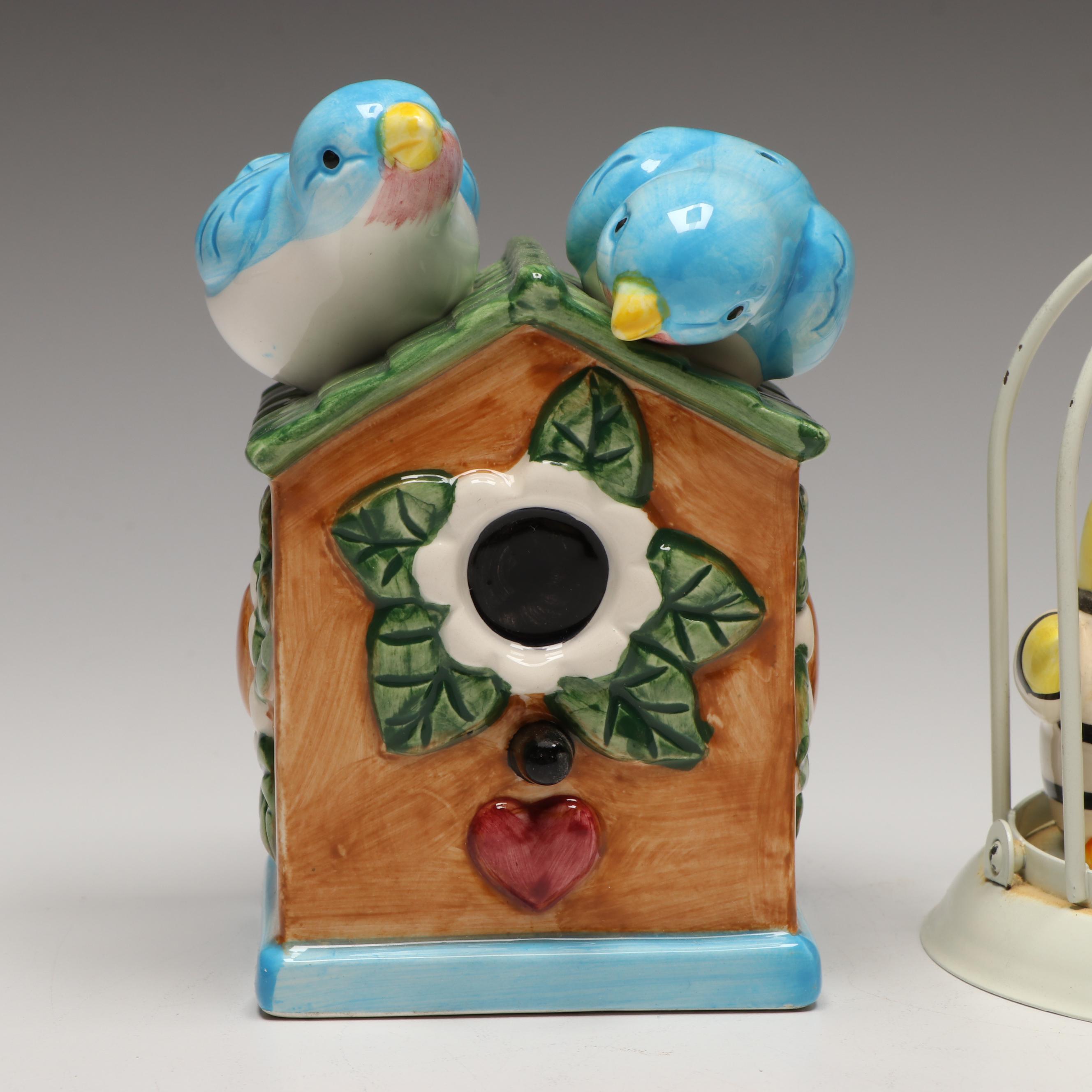 Otagiri Hand-Painted Ceramic Owl and More Novelty Salt and Pepper Shakers
