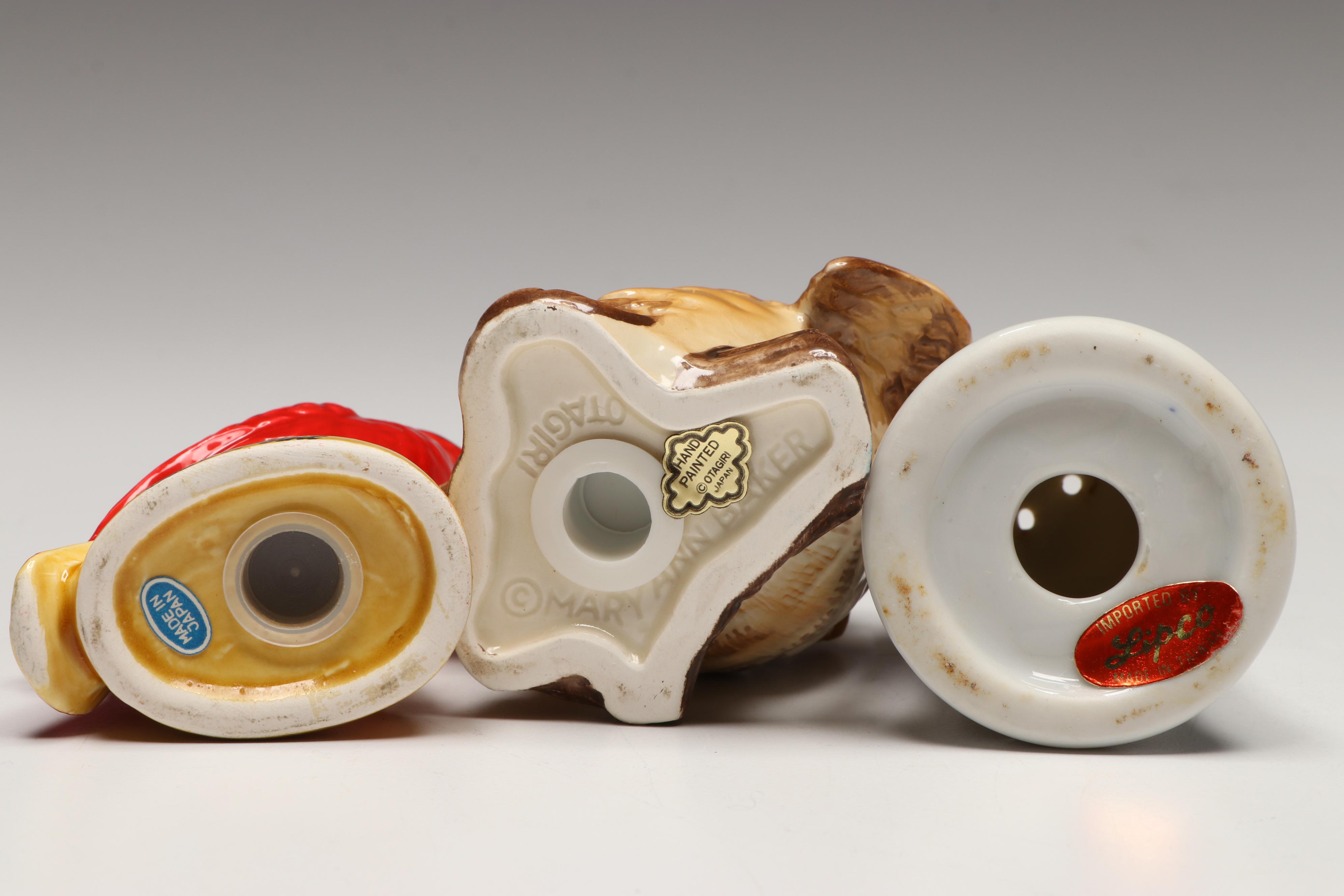 Otagiri Hand-Painted Ceramic Owl and More Novelty Salt and Pepper Shakers