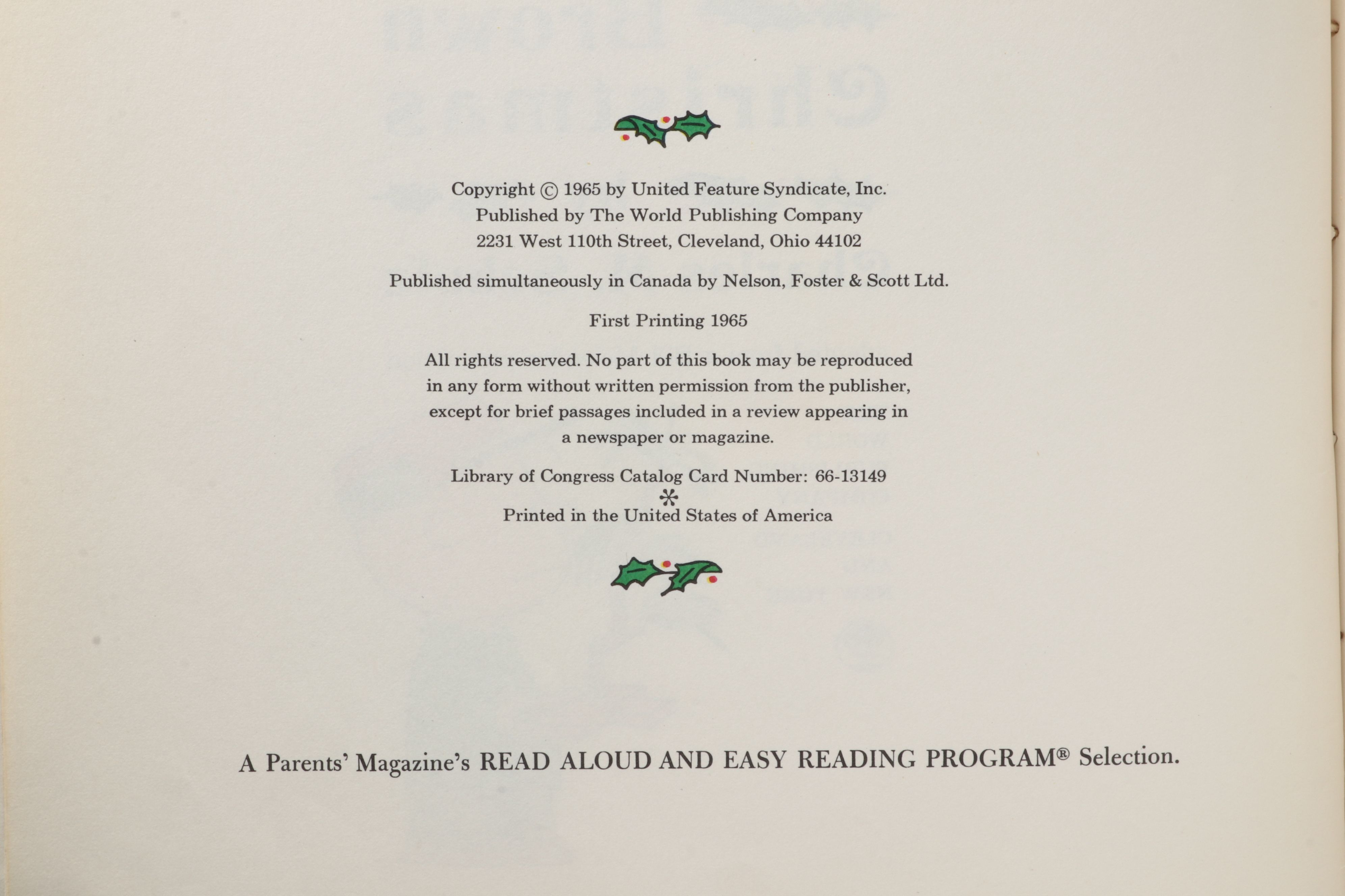 First Printing "A Charlie Brown Christmas" by Charles M. Schulz, 1965