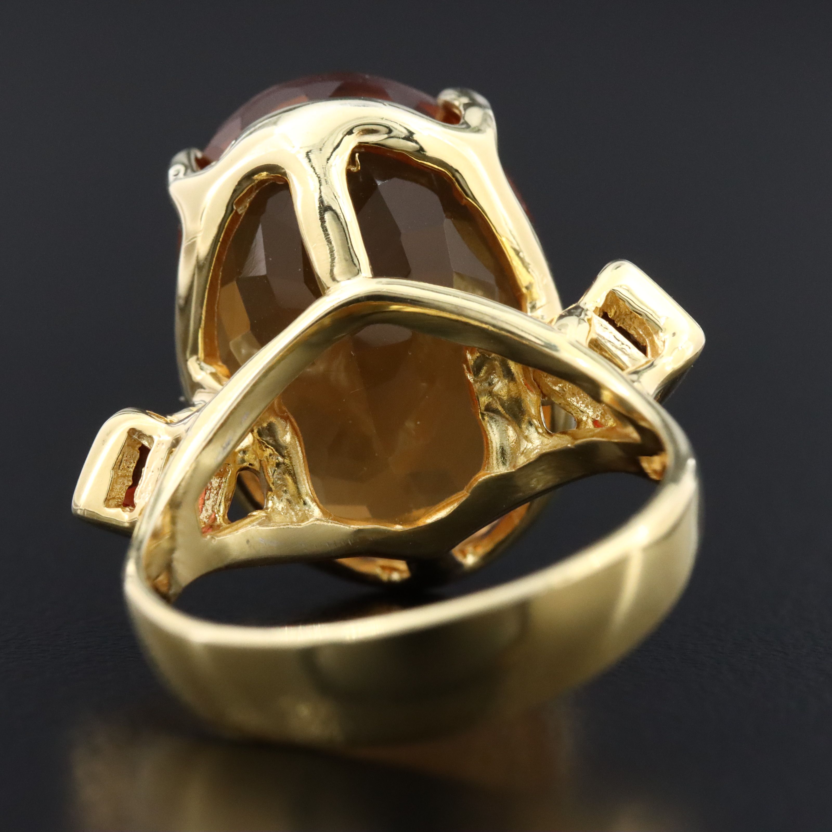Sterling Citrine and Garnet Ring