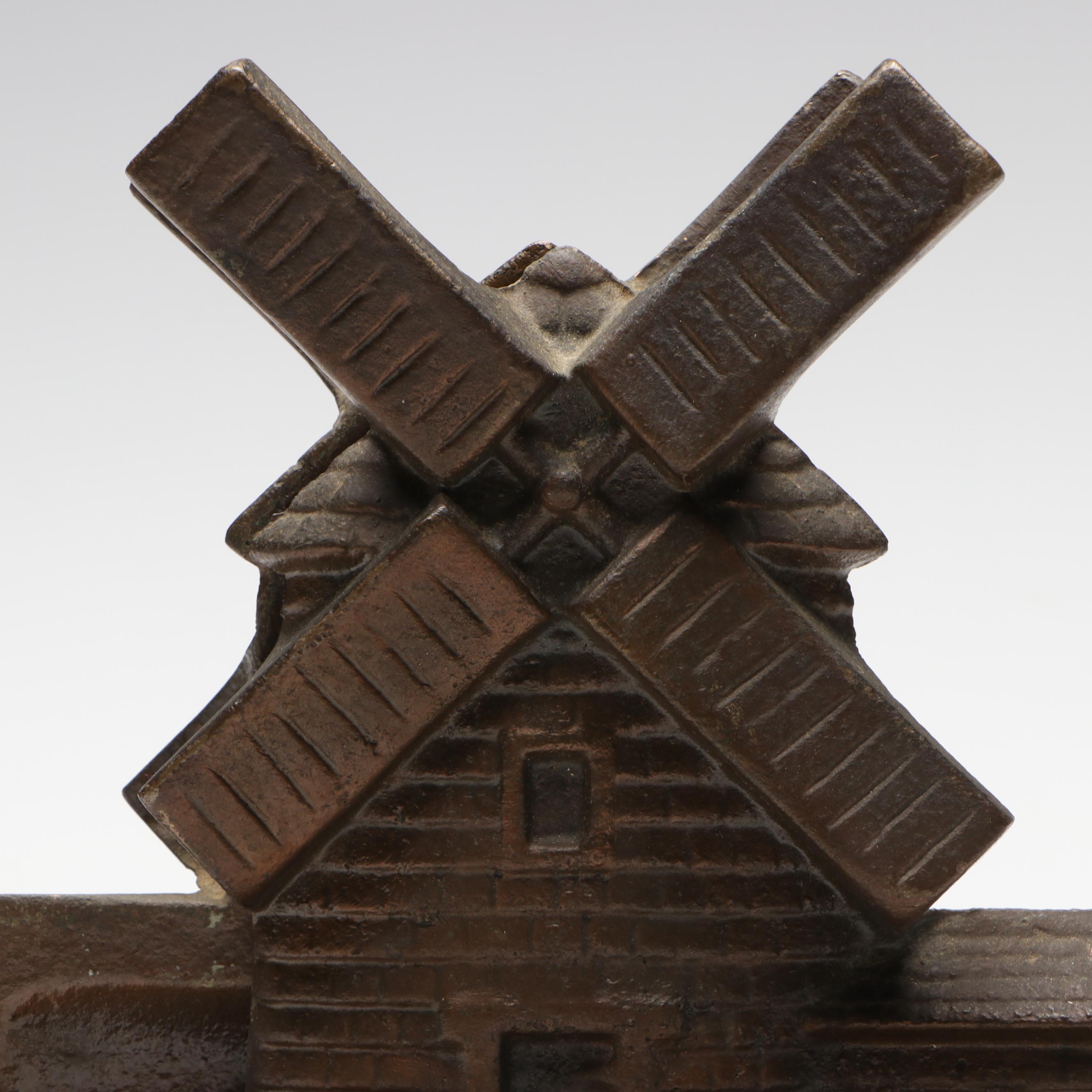 Cast Iron Dutch Windmill Bookends