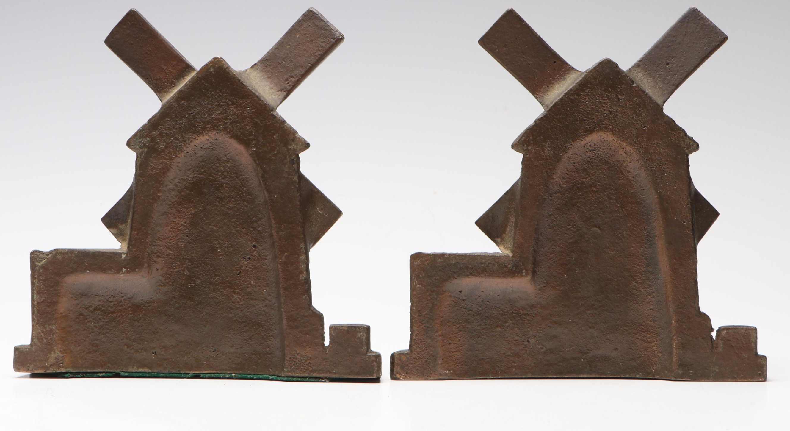 Cast Iron Dutch Windmill Bookends