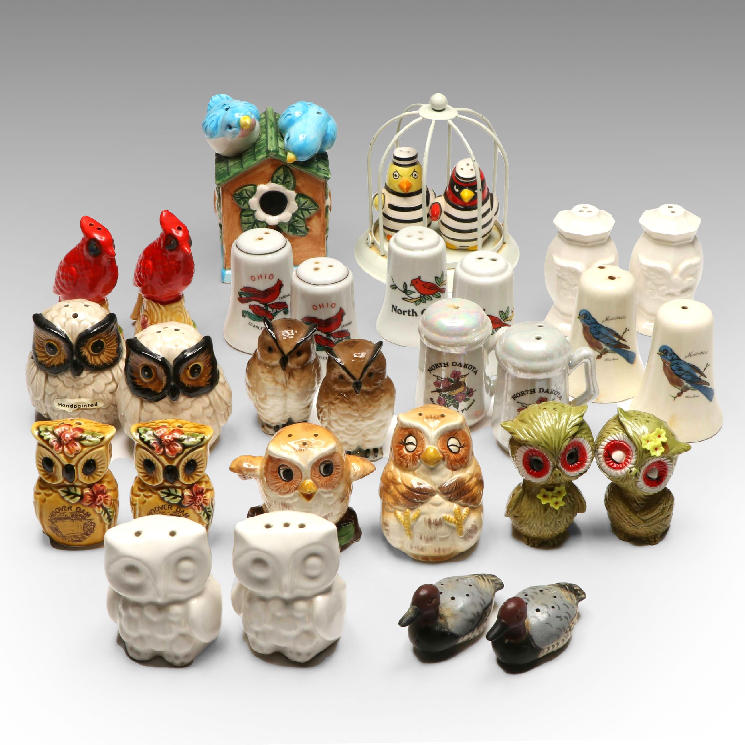 Otagiri Hand-Painted Ceramic Owl and More Novelty Salt and Pepper Shakers