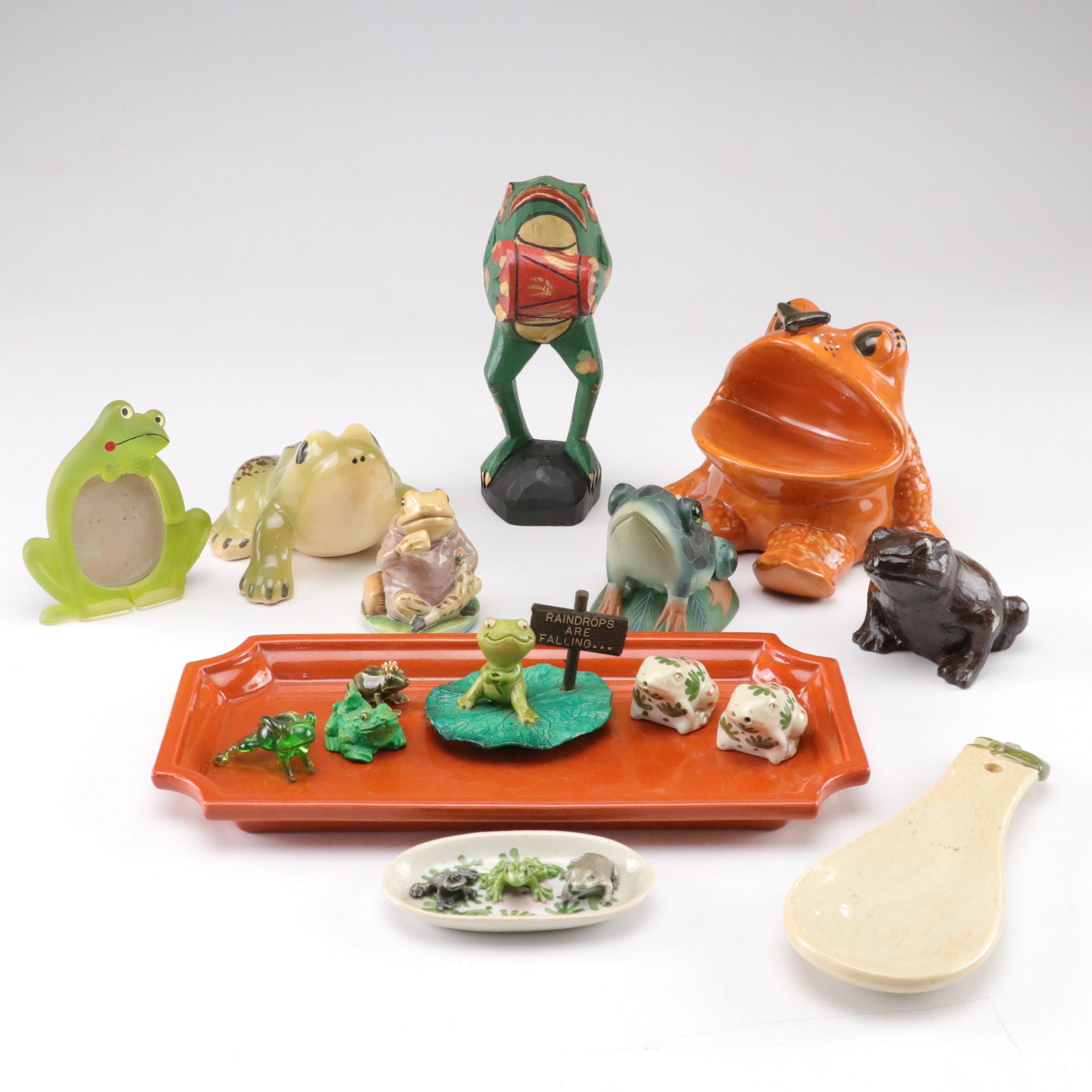 Ceramic, Stone, Wood, and More Frog Figurines