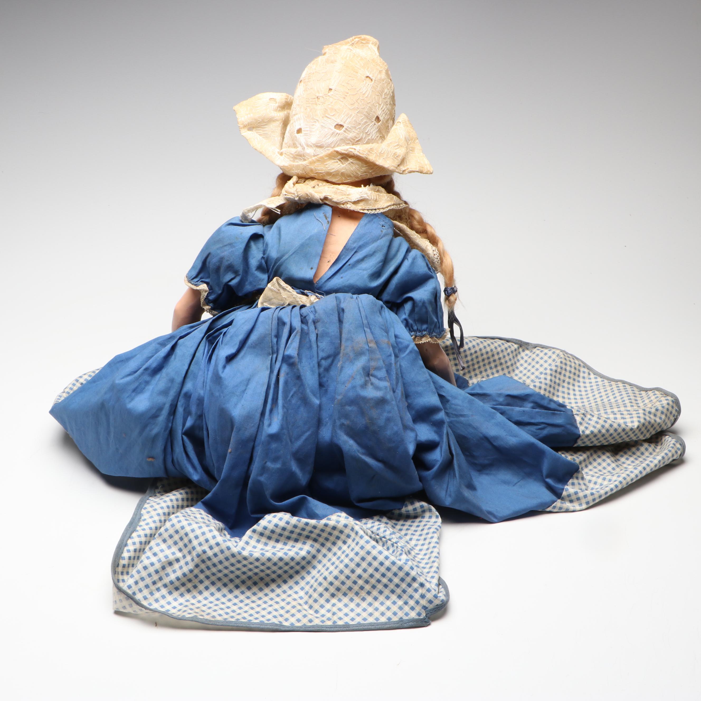 Hand-Painted European Style Boudoir Doll, Early 20th Century