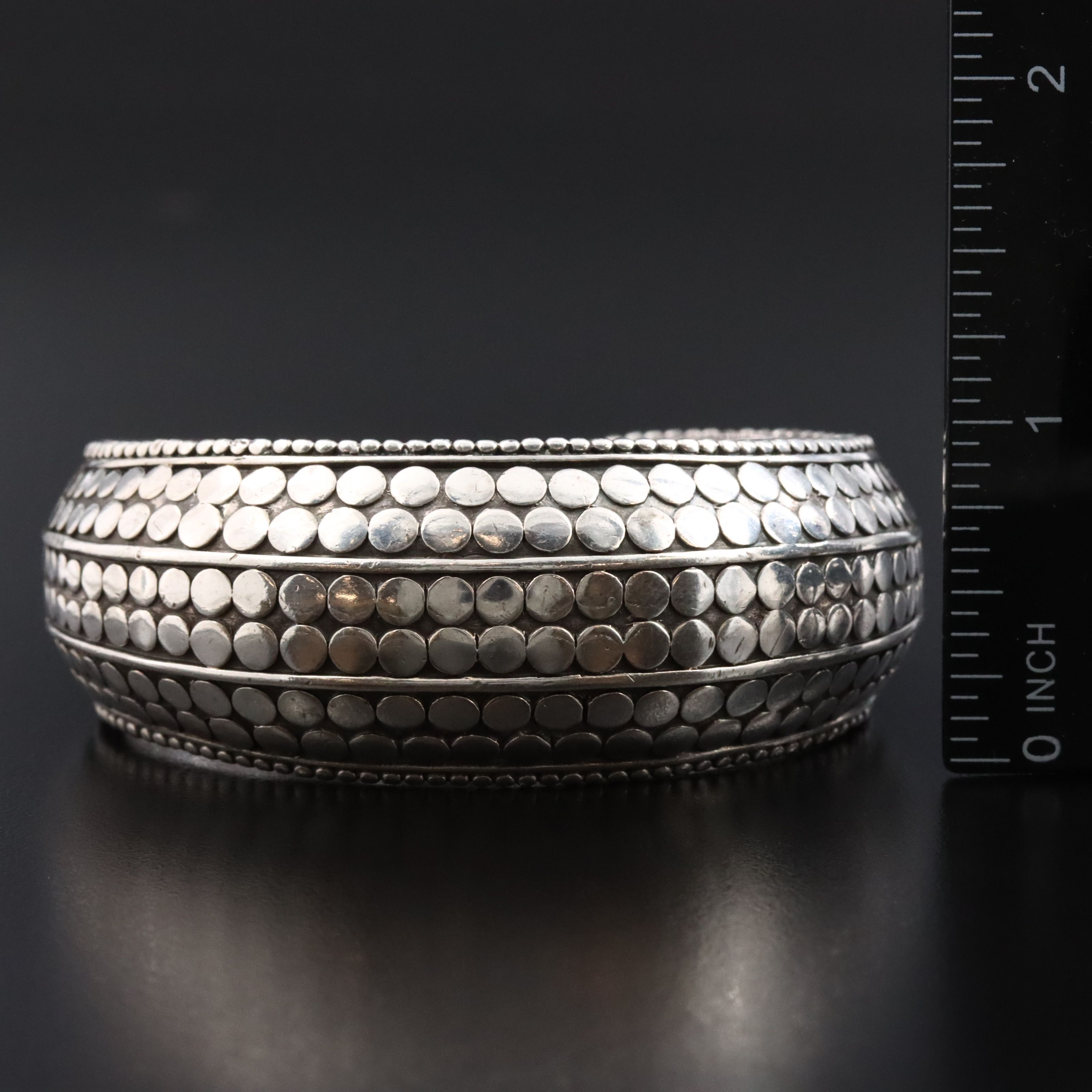 John Hardy Dot Sterling Tapered Cuff Bracelet