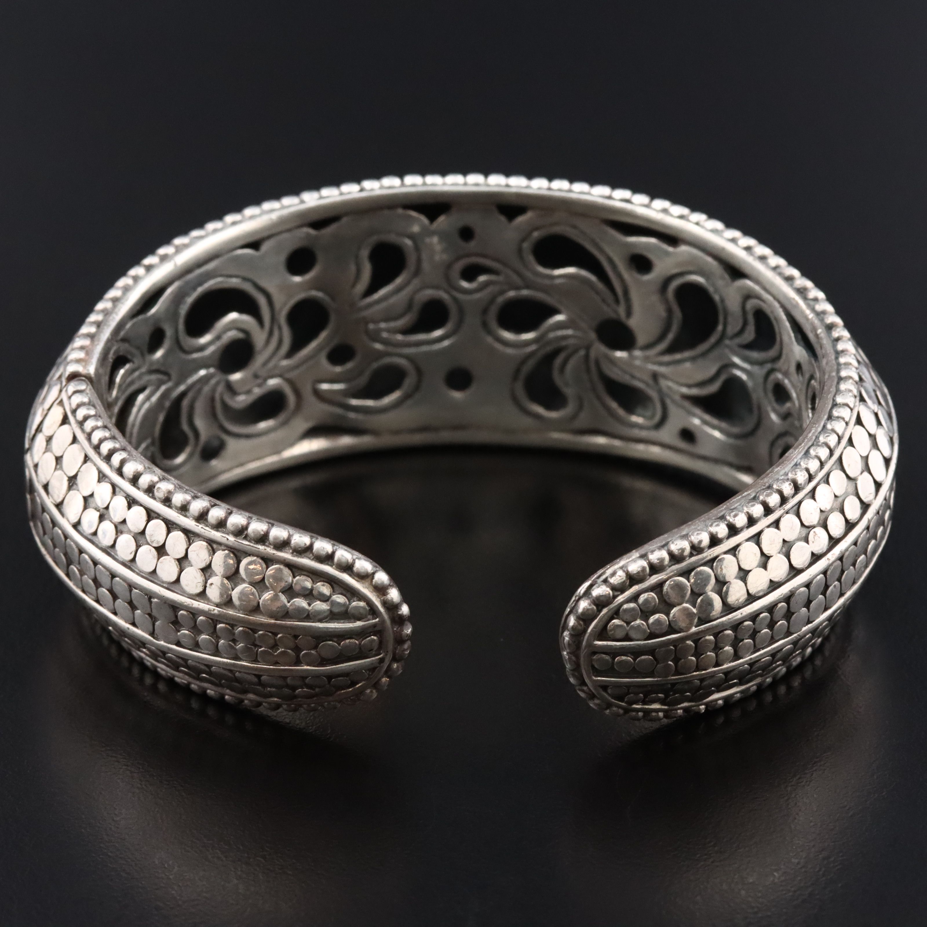 John Hardy Dot Sterling Tapered Cuff Bracelet