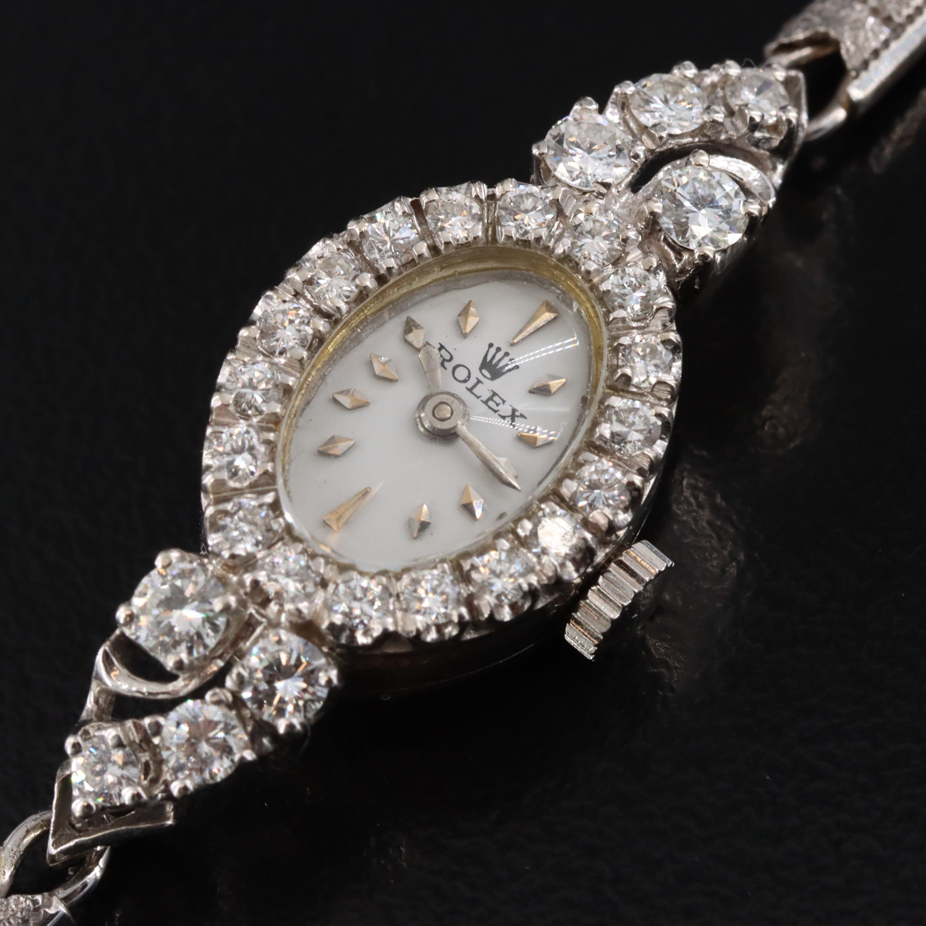 Rolex 14K & Diamond Vintage Cocktail Watch