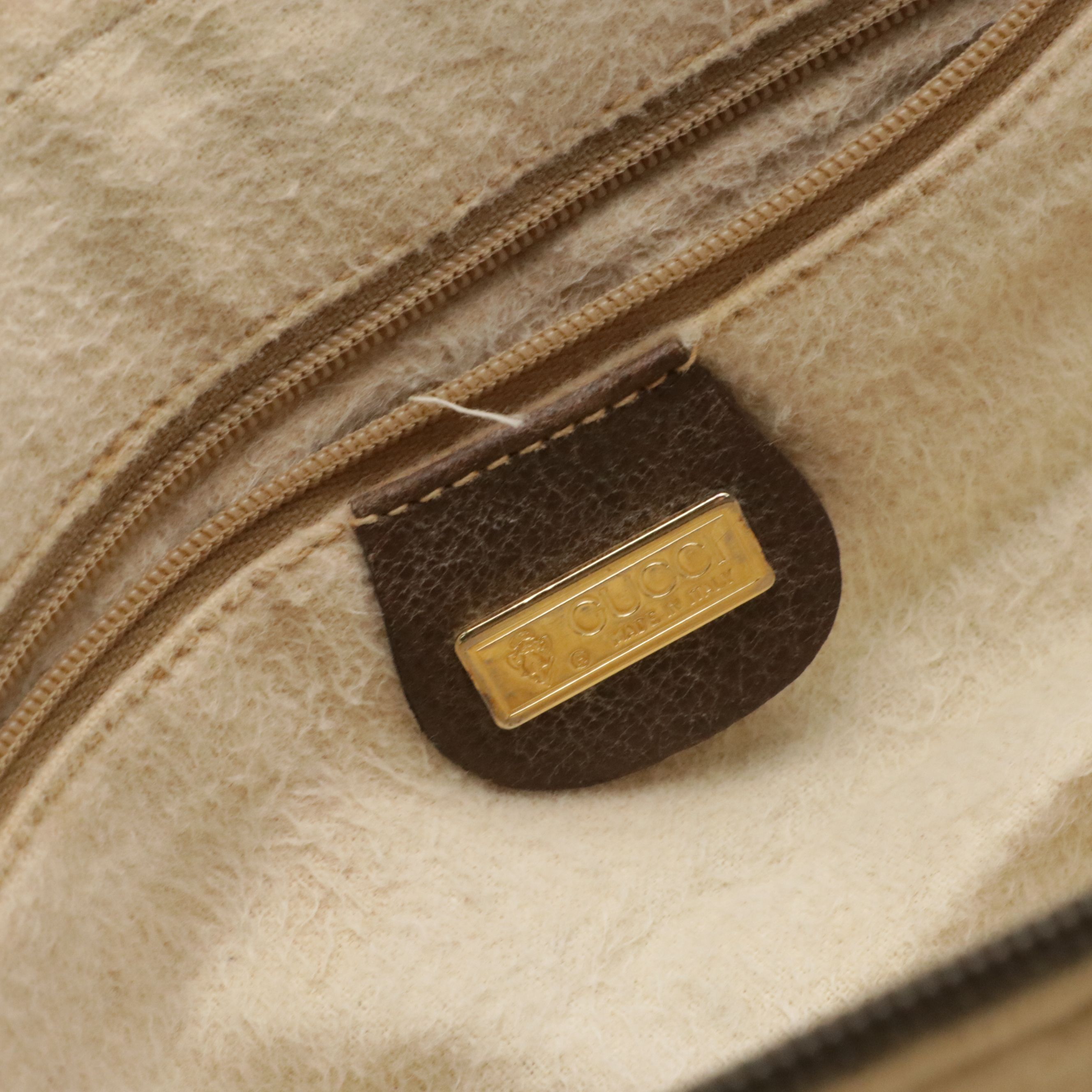 Gucci Web Stripe Double Zip Shoulder Bag in GG Supreme Canvas and Leather