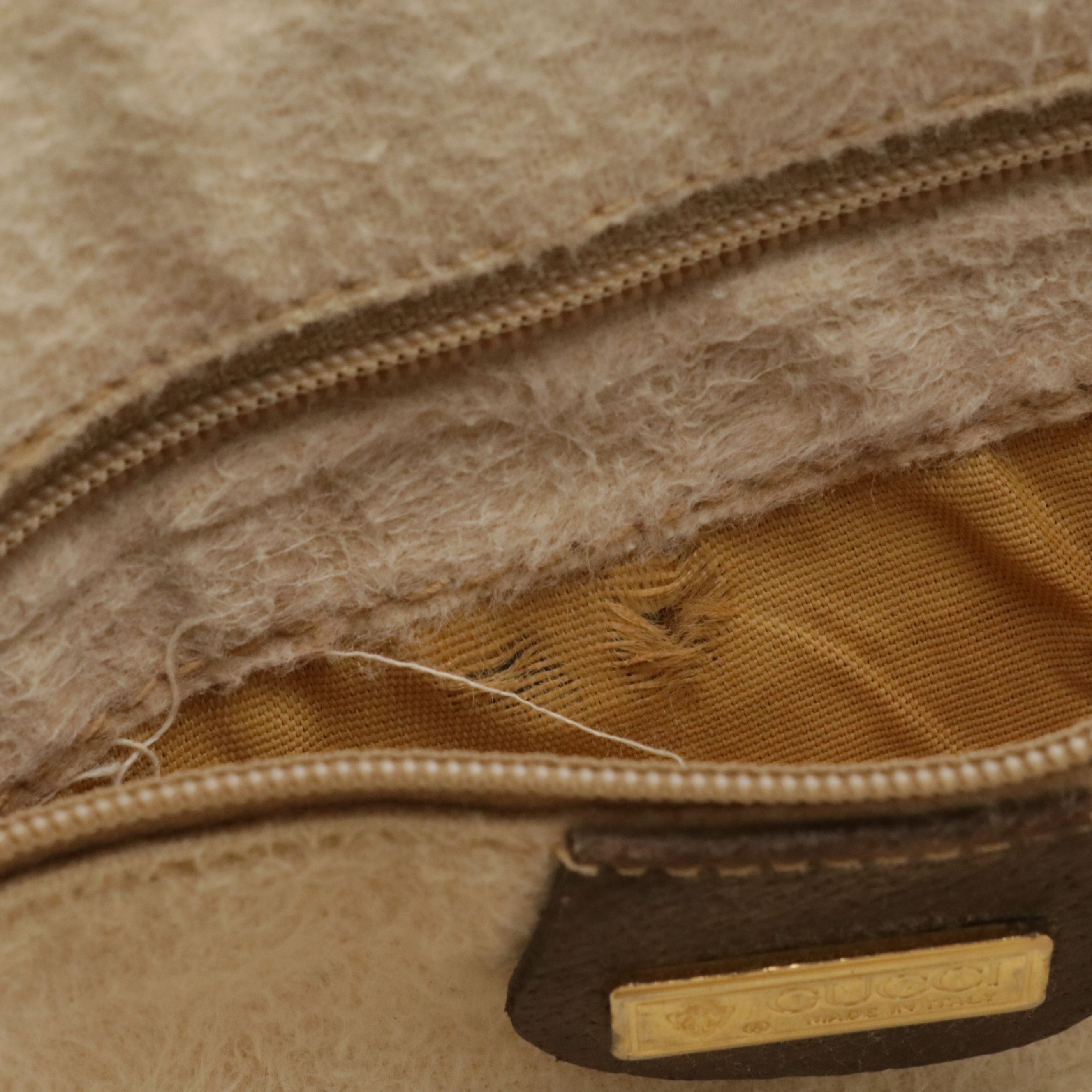 Gucci Web Stripe Double Zip Shoulder Bag in GG Supreme Canvas and Leather